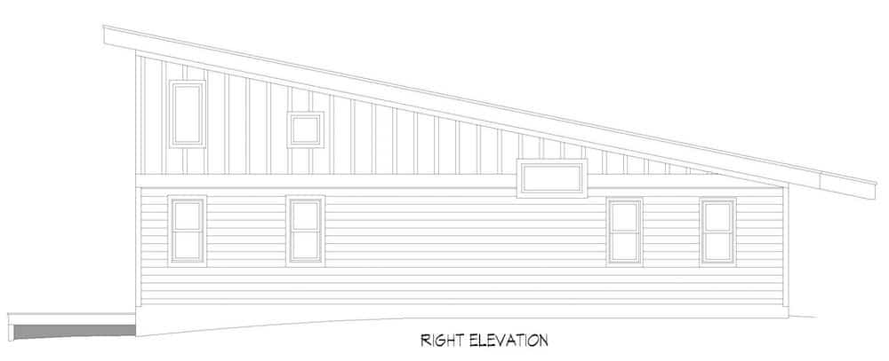 Home Plan Right Elevation of this 2-Bedroom,1412 Sq Ft Plan -196-1280