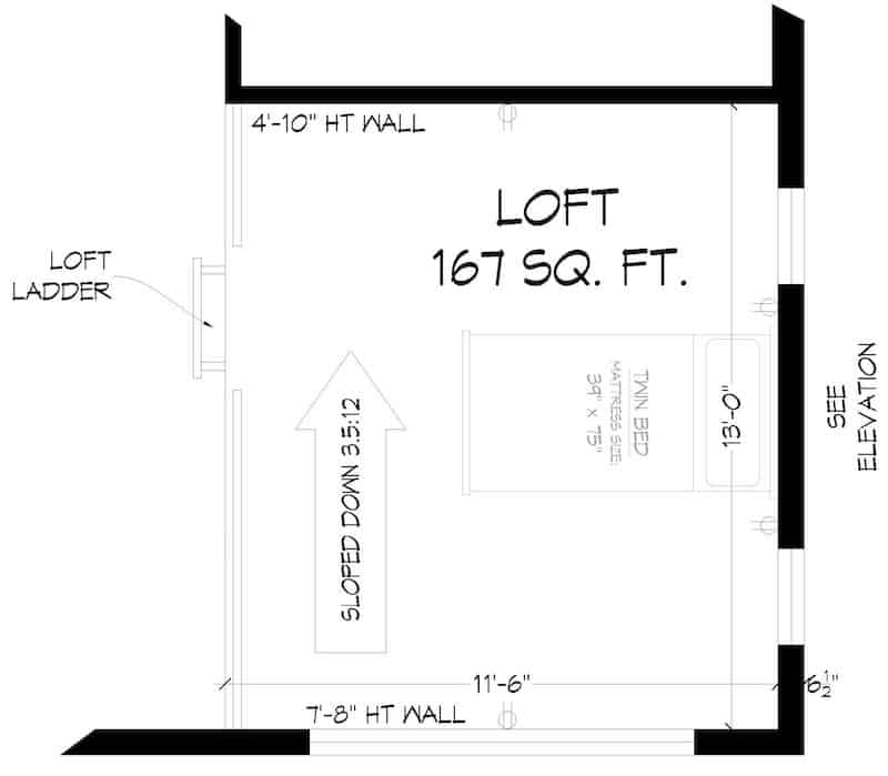 Upper Level of Contemporary Plan #196-1280