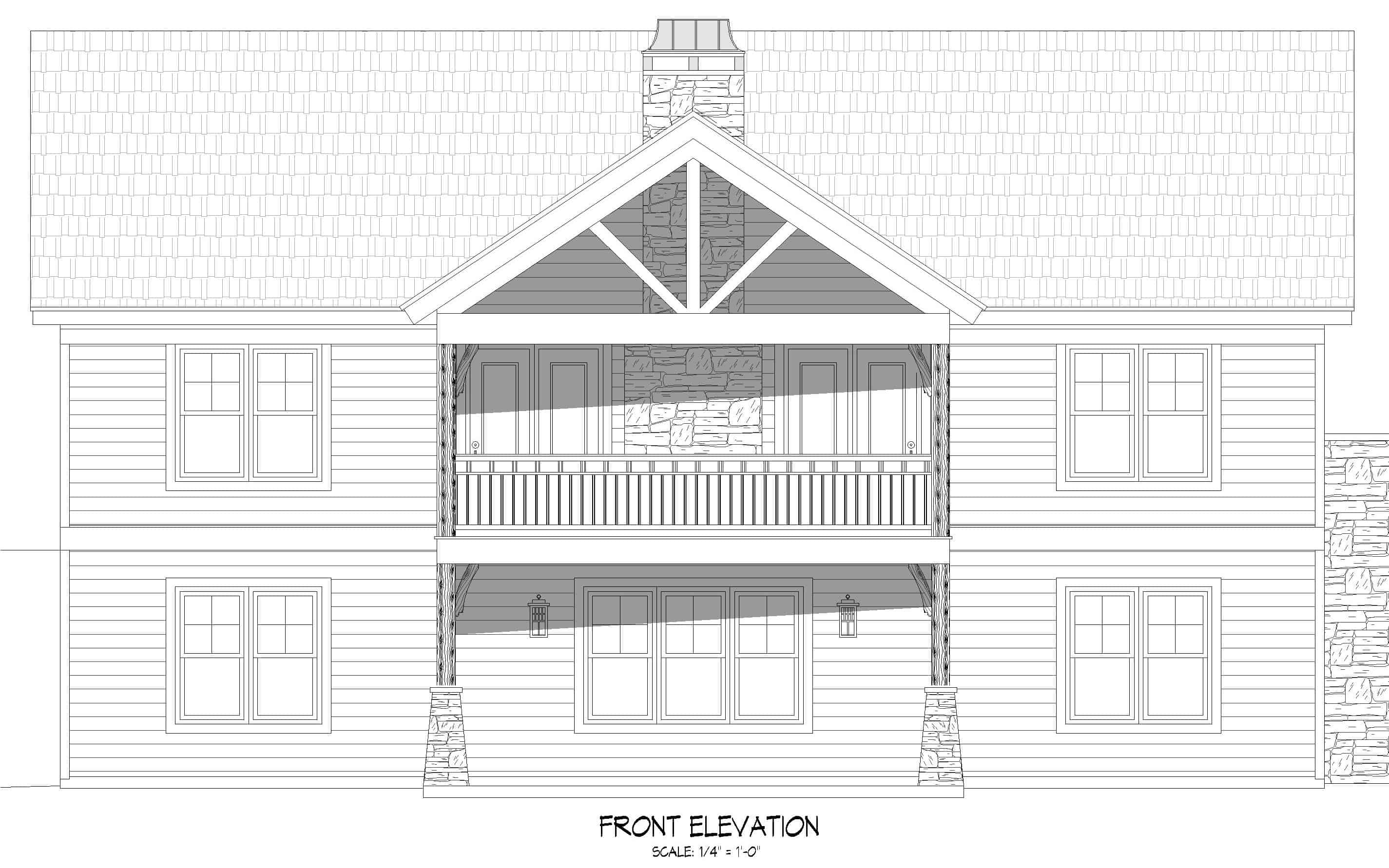 Home Plan Front Elevation of this 3-Bedroom,1911 Sq Ft Plan -196-1282