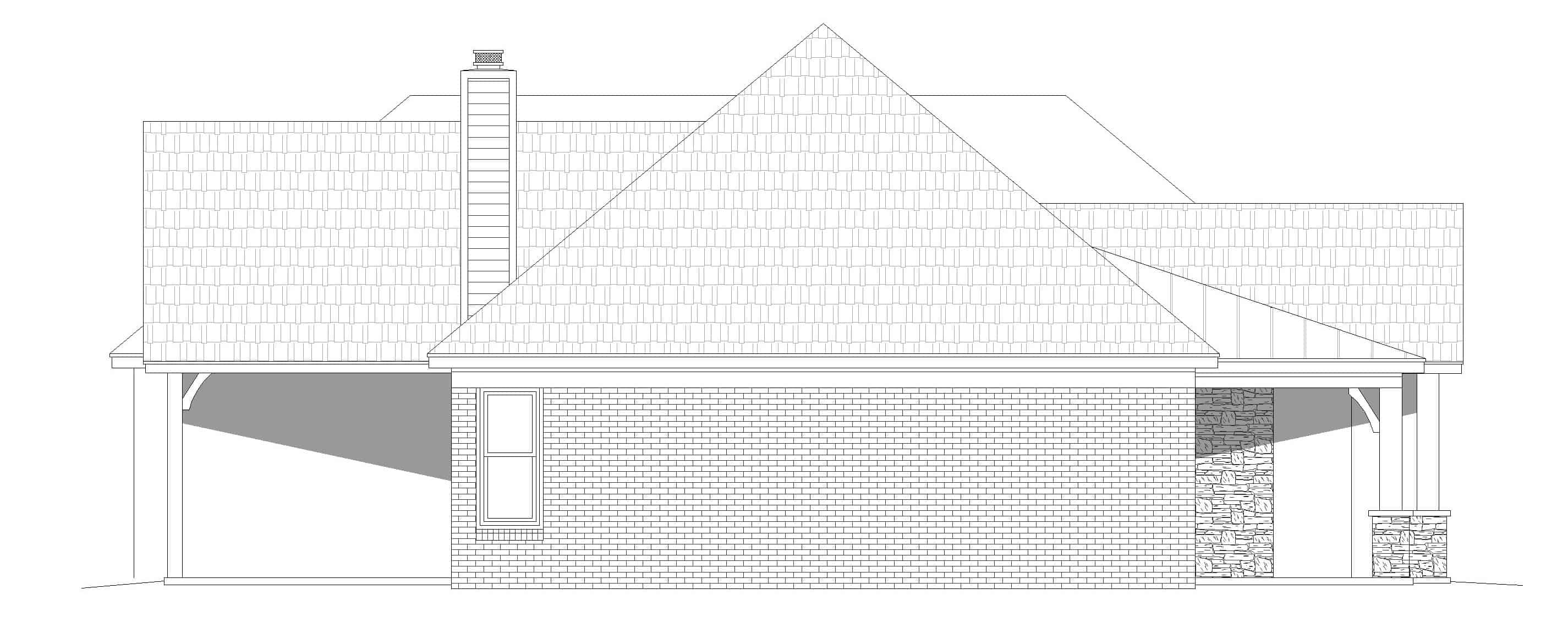 Home Plan Left Elevation of this 3-Bedroom,2709 Sq Ft Plan -196-1288
