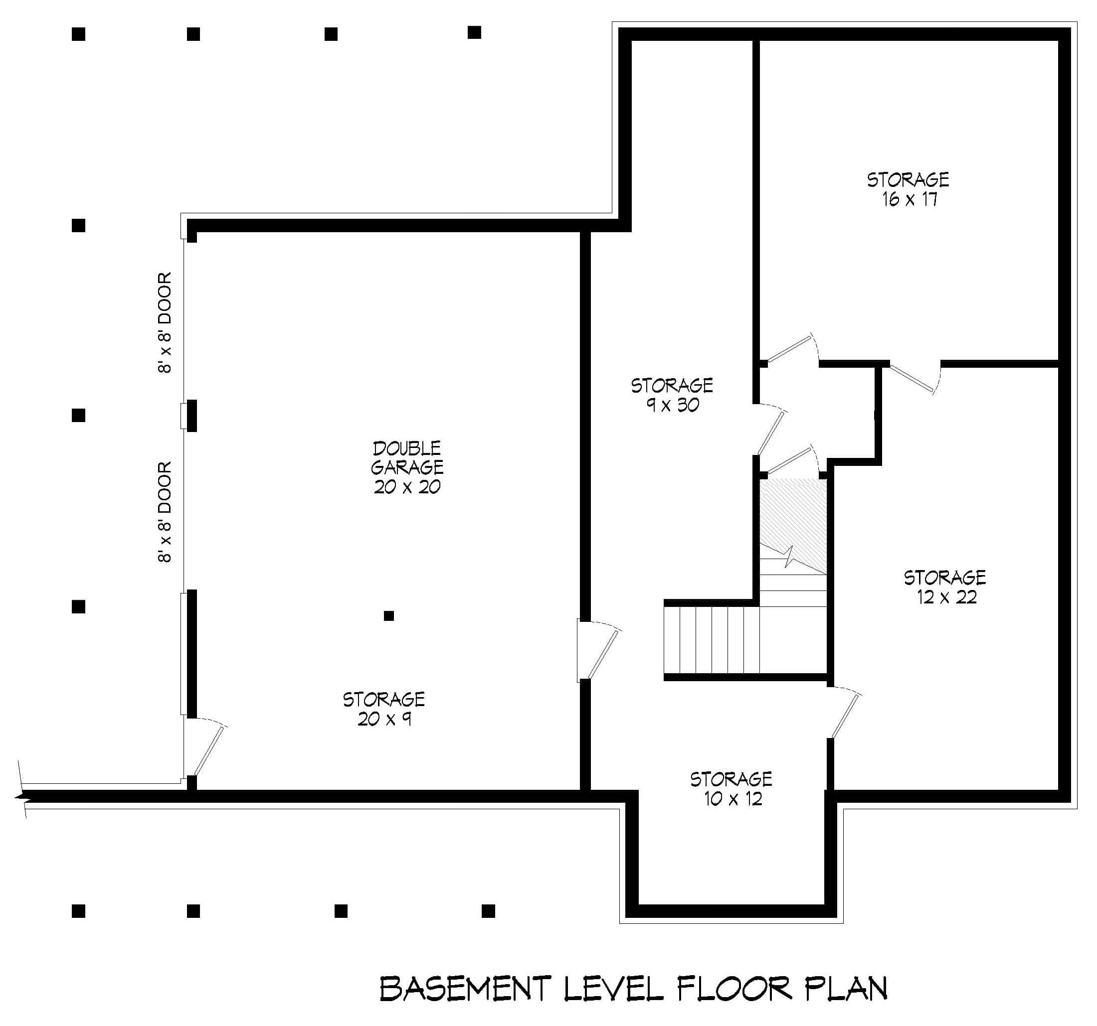 Basement of Modern Farmhouse Plan #196-1846