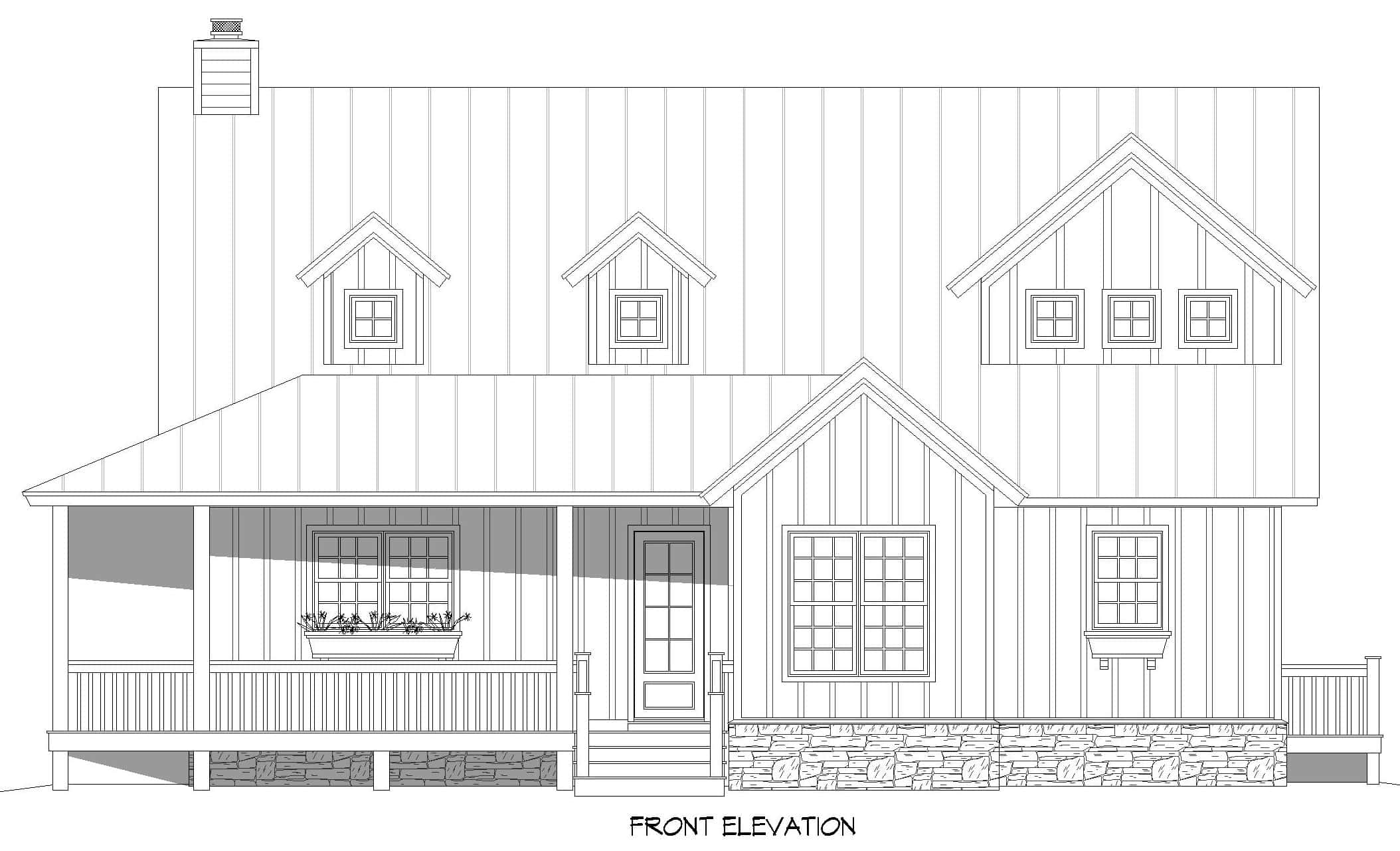 Home Plan Front Elevation of this 3-Bedroom,3098 Sq Ft Plan -196-1846