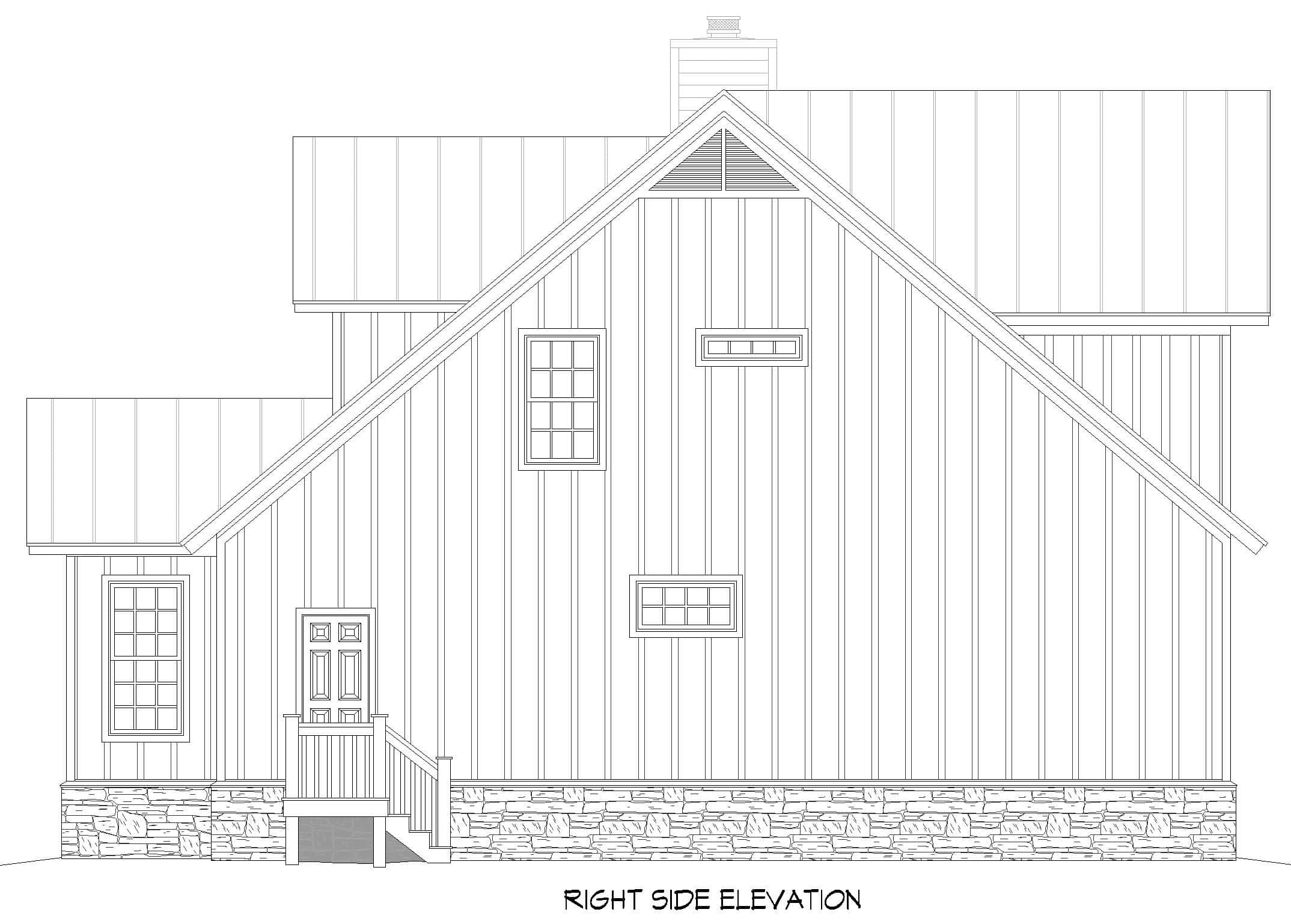 Home Plan Right Elevation of this 3-Bedroom,3098 Sq Ft Plan -196-1846