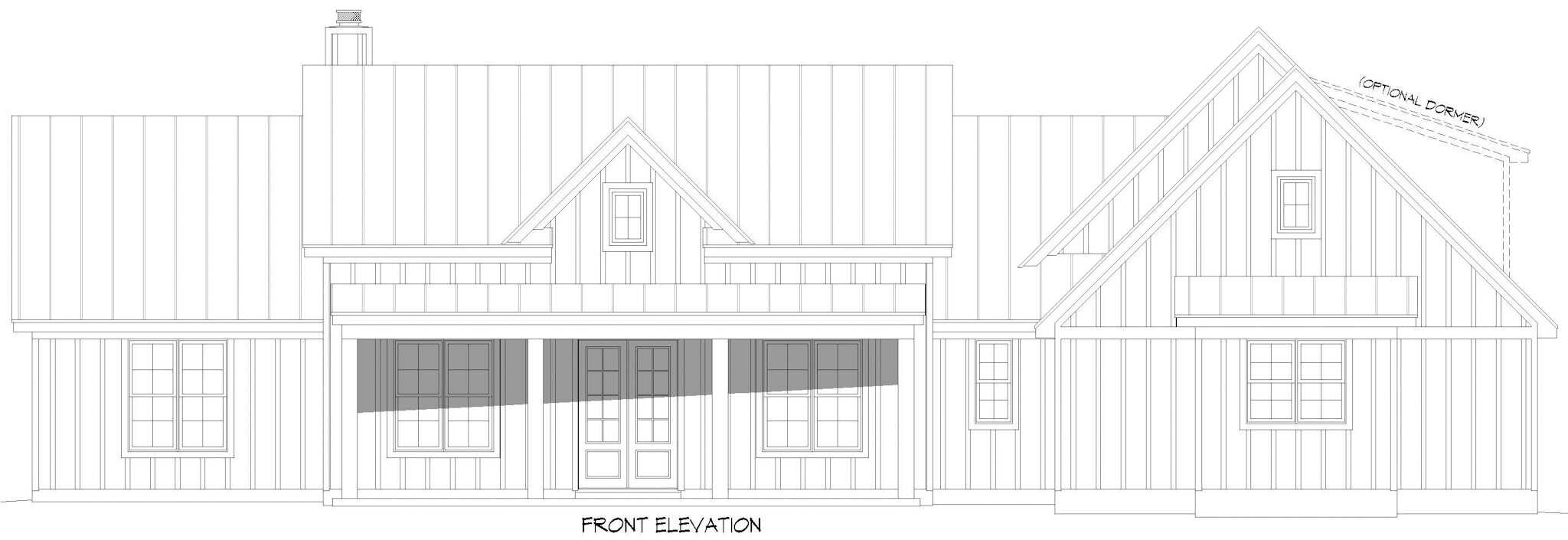 Home Plan Front Elevation of this 3-Bedroom,2496 Sq Ft Plan -196-1847