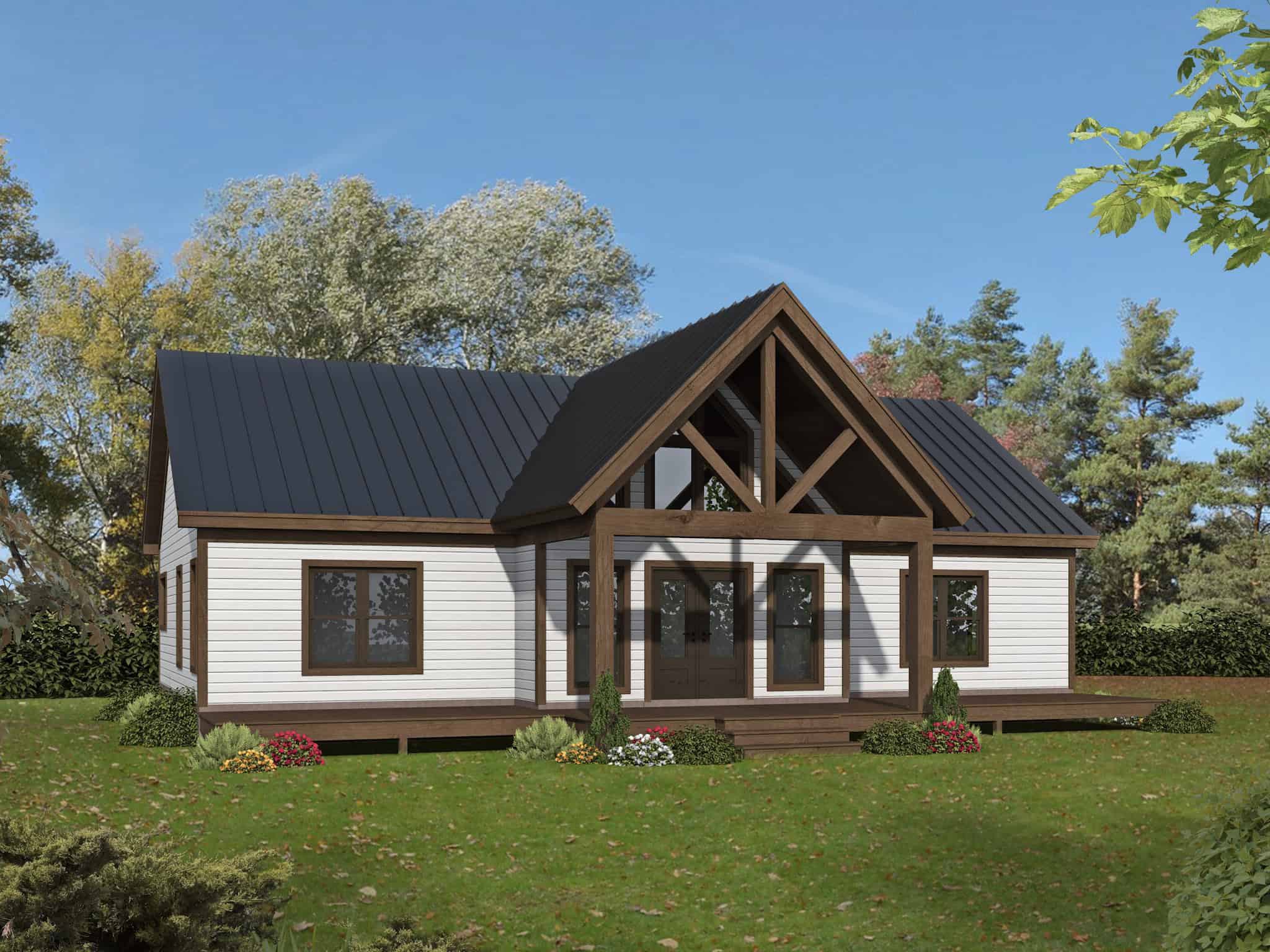 Rear View of this 3-Bedroom,1600 Sq Ft Plan -196-1848