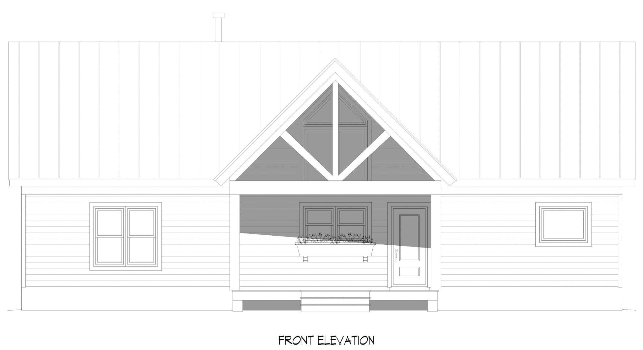 Home Plan Front Elevation of this 3-Bedroom,1600 Sq Ft Plan -196-1848