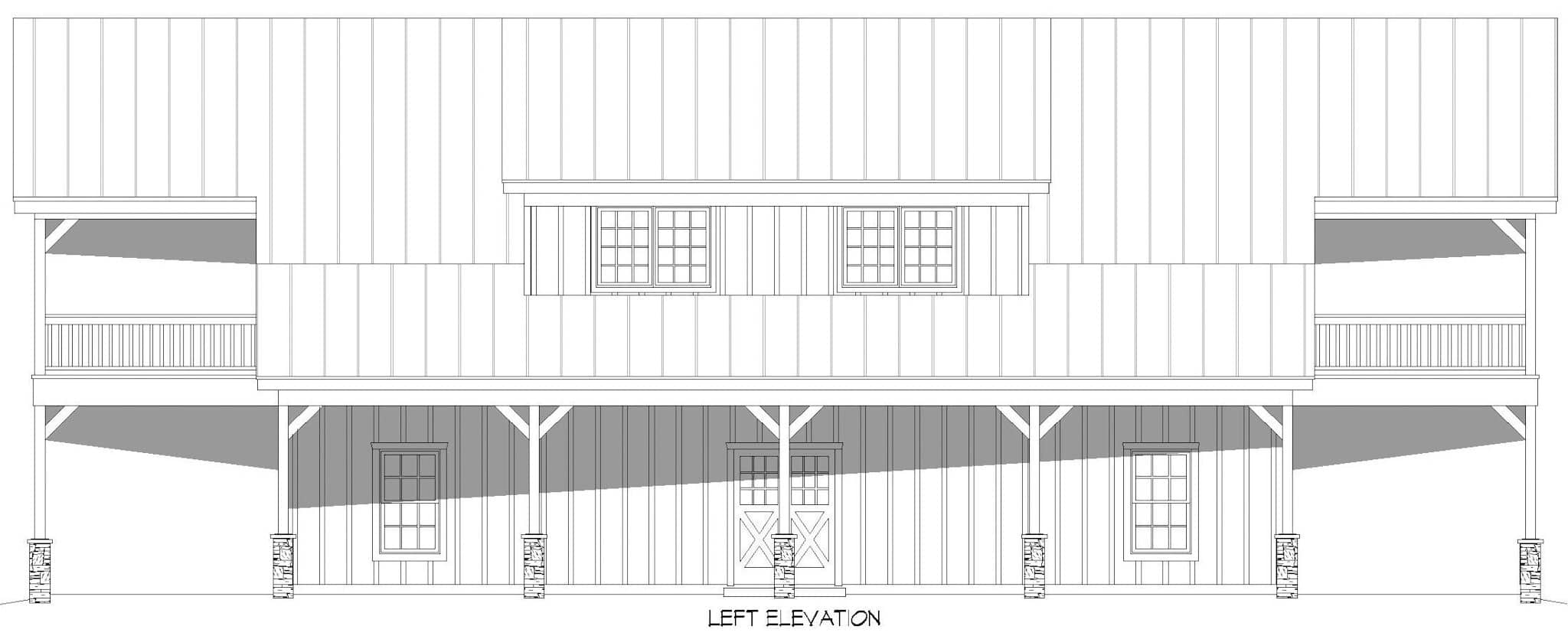 Home Plan Left Elevation of this 3-Bedroom,1647 Sq Ft Plan -196-1849