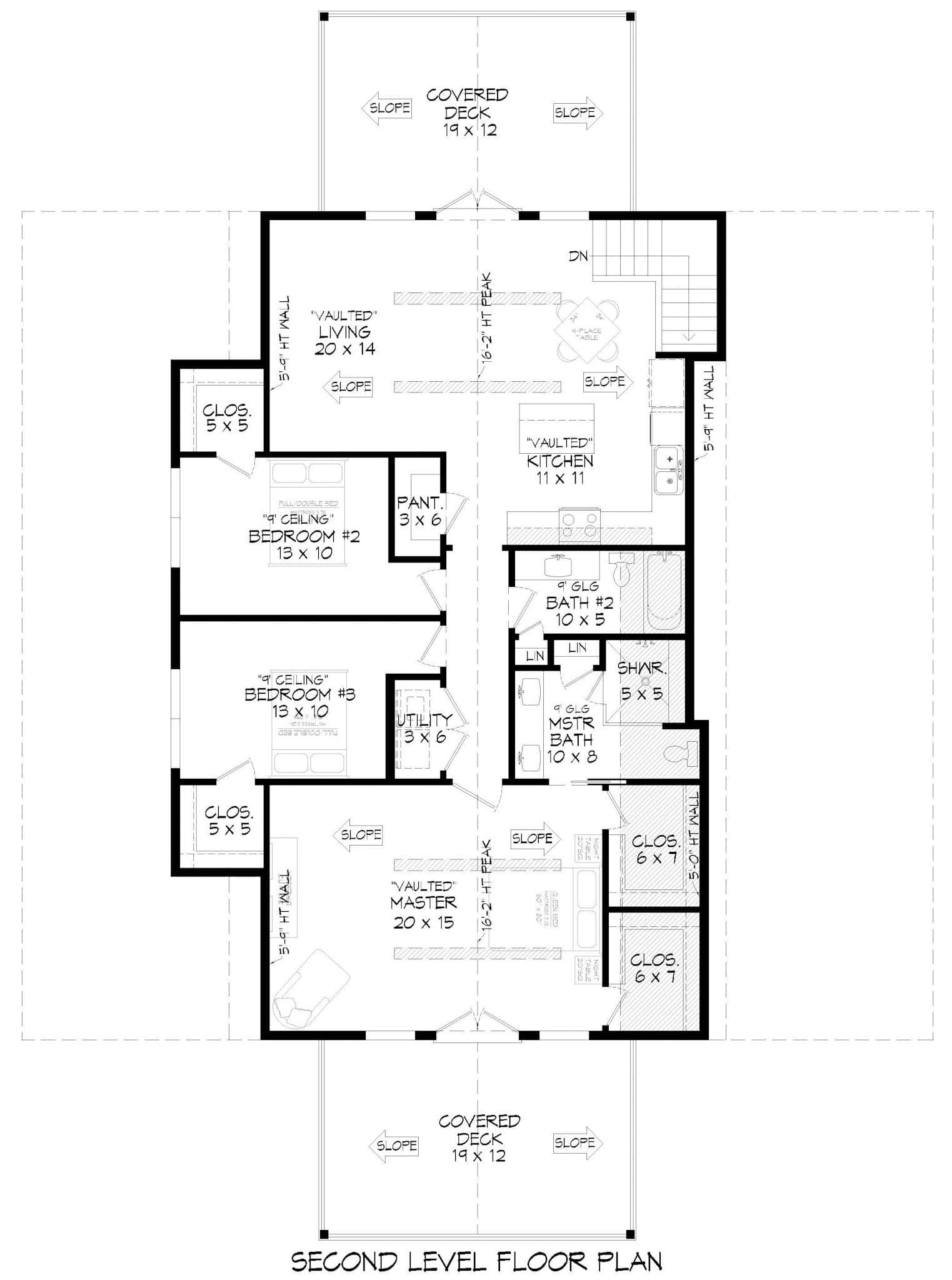 Upper Level of Barndominium Plan #196-1849