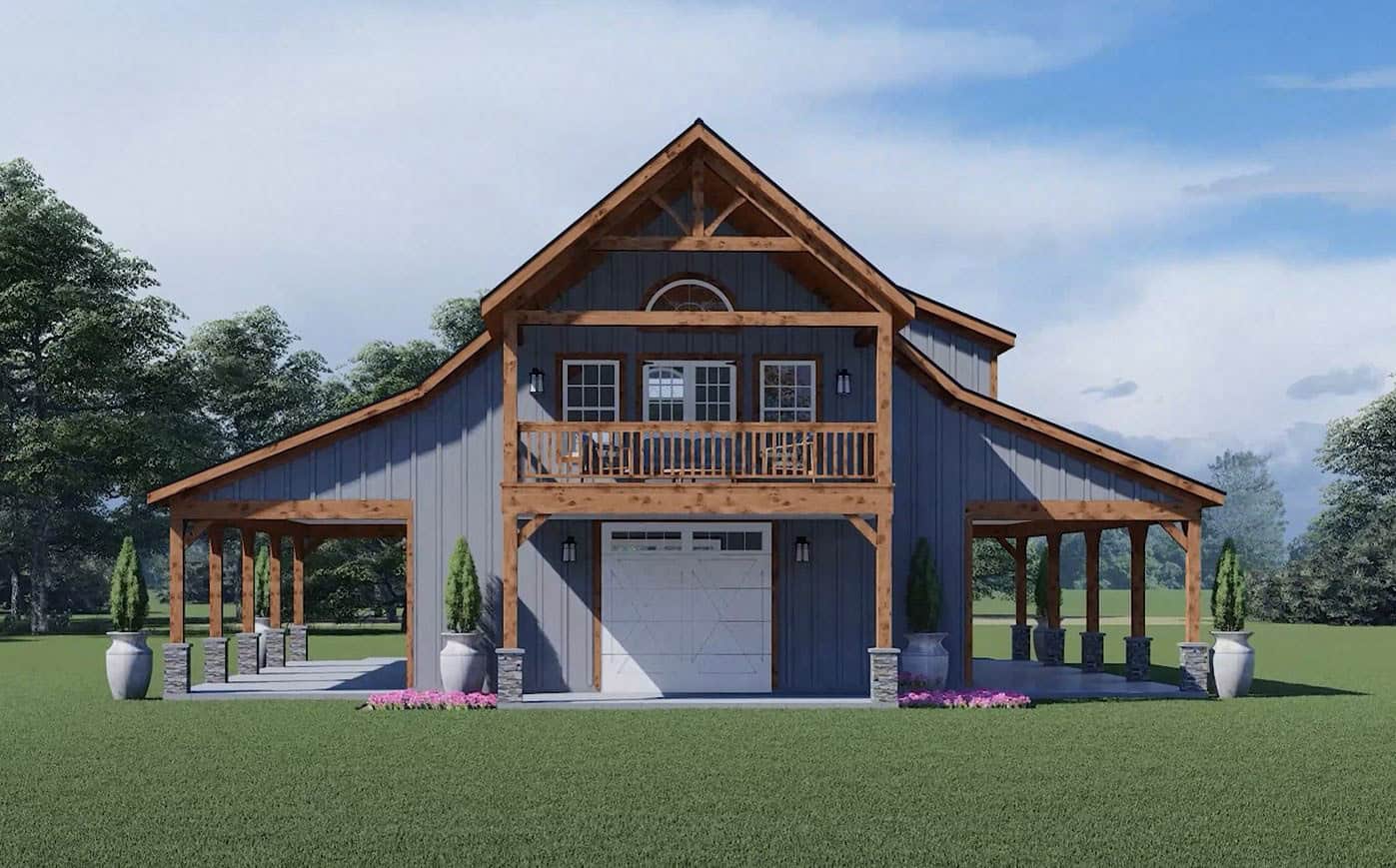 Home Plan Rear Elevation of this 3-Bedroom,1647 Sq Ft Plan -196-1849