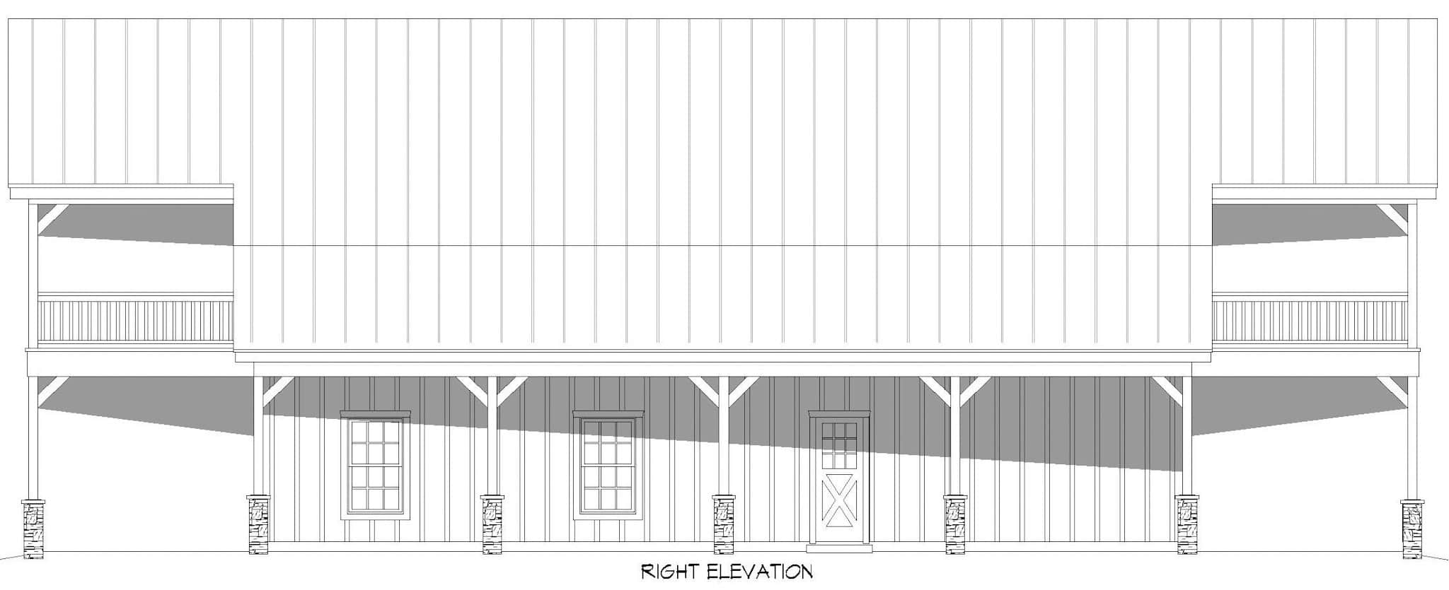 Home Plan Right Elevation of this 3-Bedroom,1647 Sq Ft Plan -196-1849