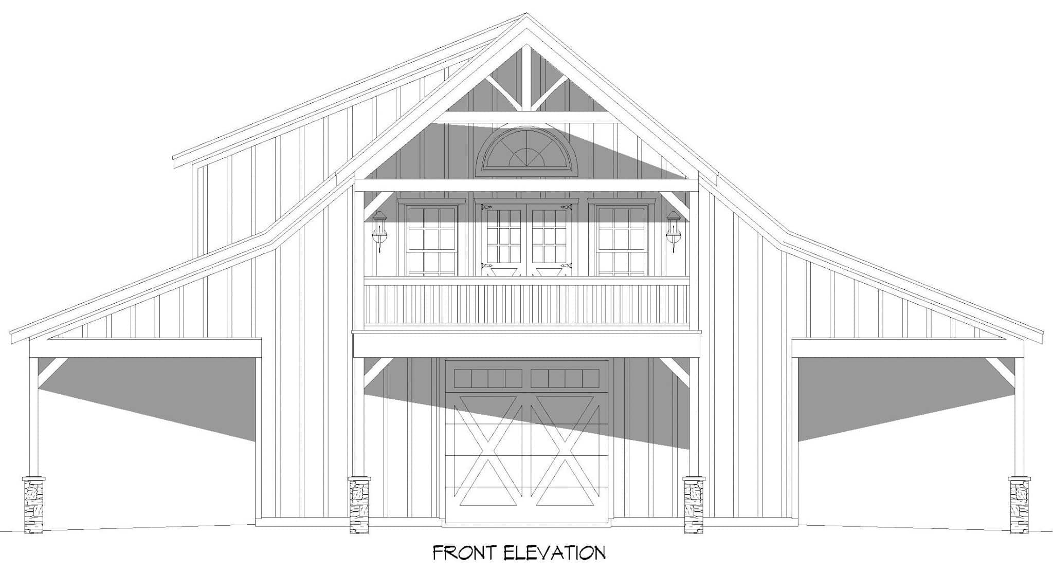 Home Plan Front Elevation of this 3-Bedroom,1647 Sq Ft Plan -196-1849
