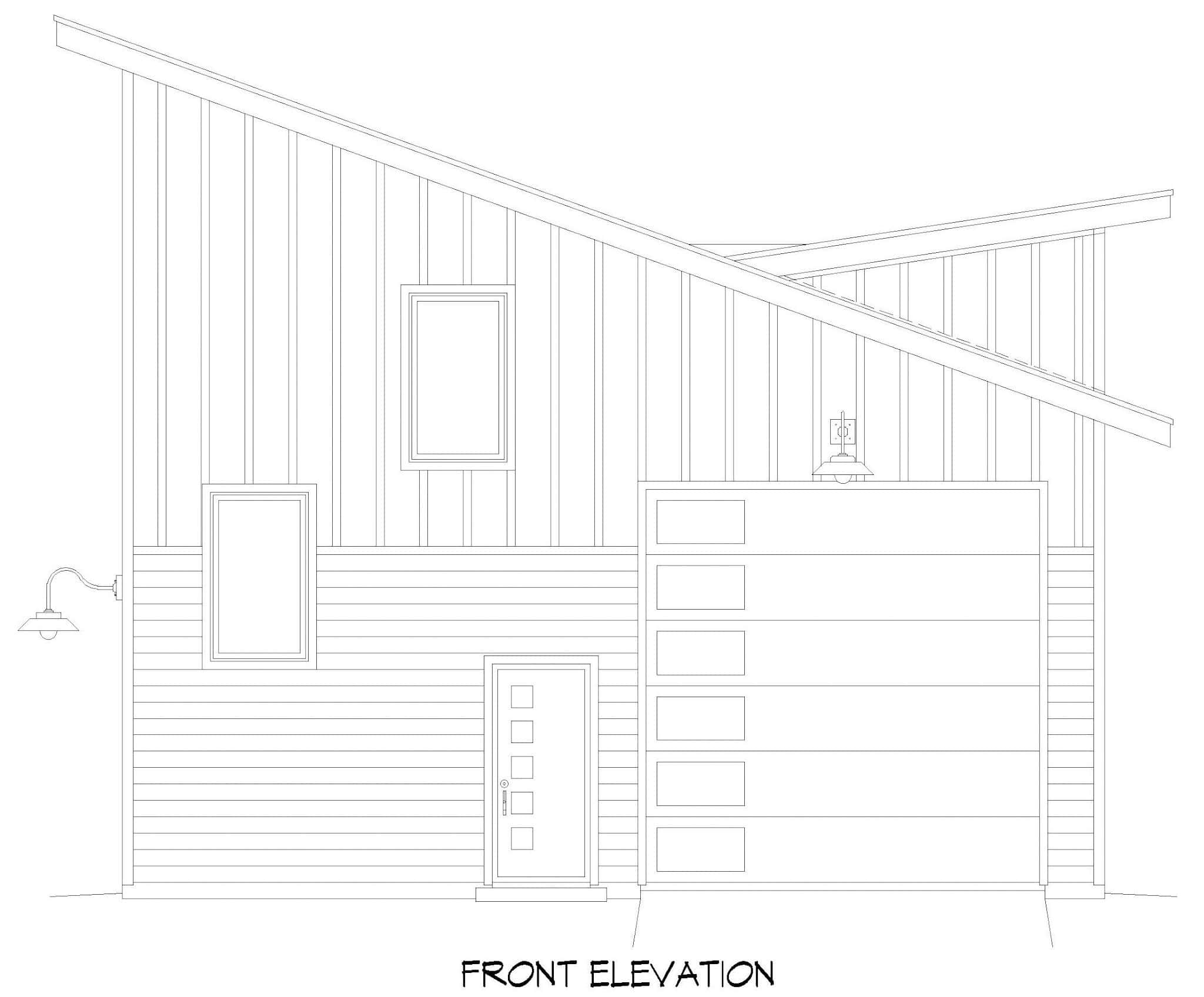 Home Plan Front Elevation of this 1-Bedroom,1358 Sq Ft Plan -196-1850