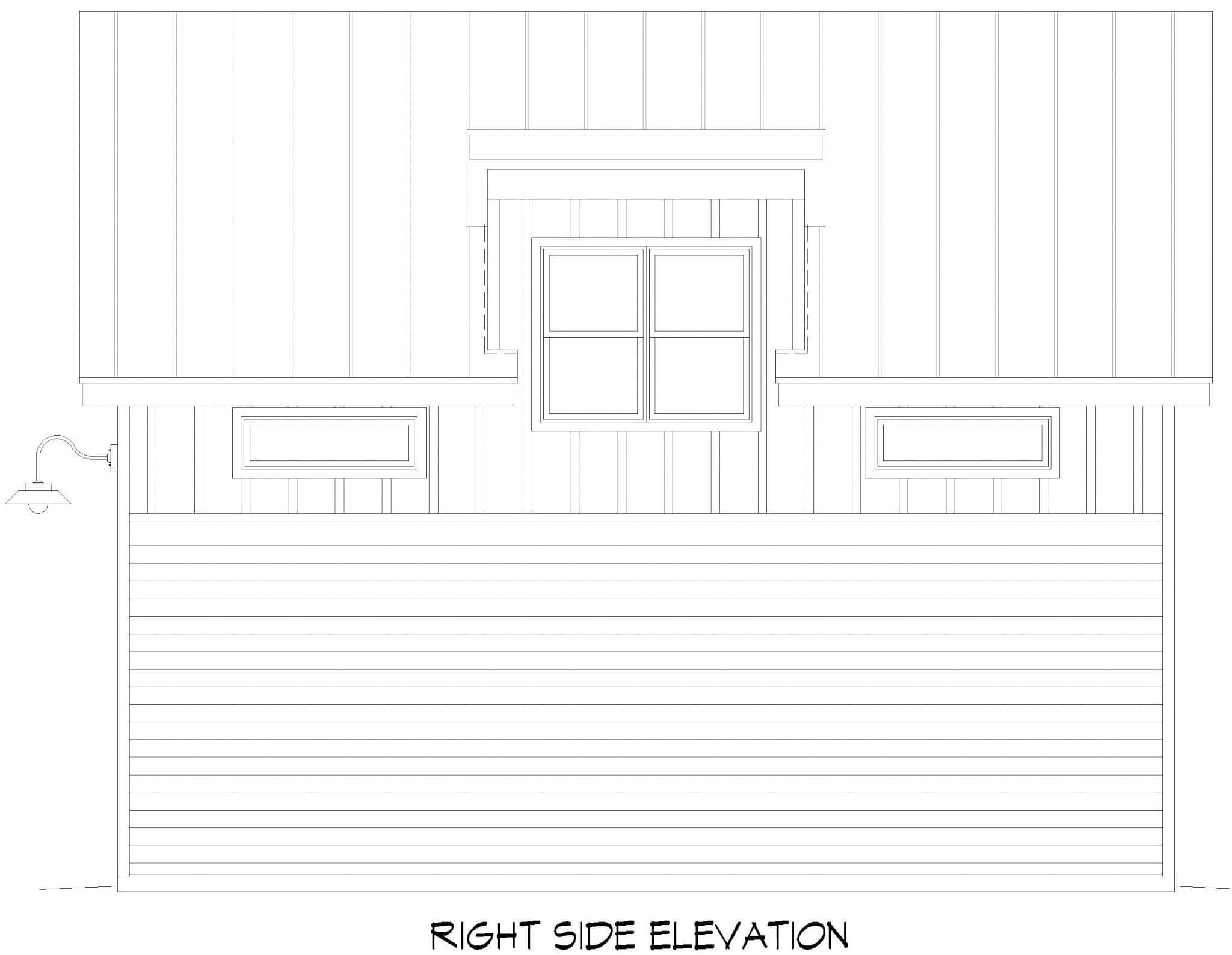 Home Plan Right Elevation of this 1-Bedroom,1358 Sq Ft Plan -196-1850