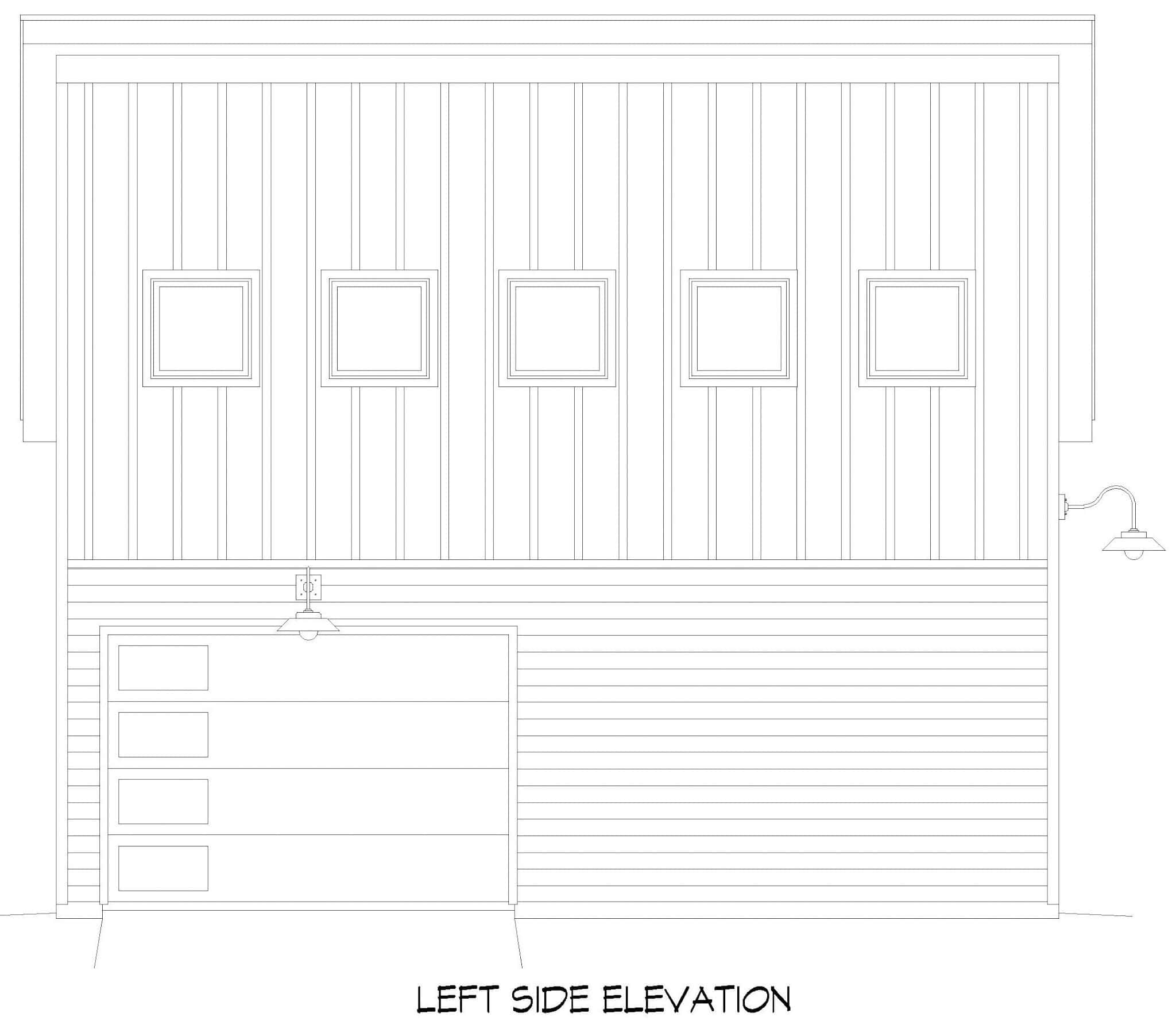 Home Plan Left Elevation of this 1-Bedroom,1358 Sq Ft Plan -196-1850
