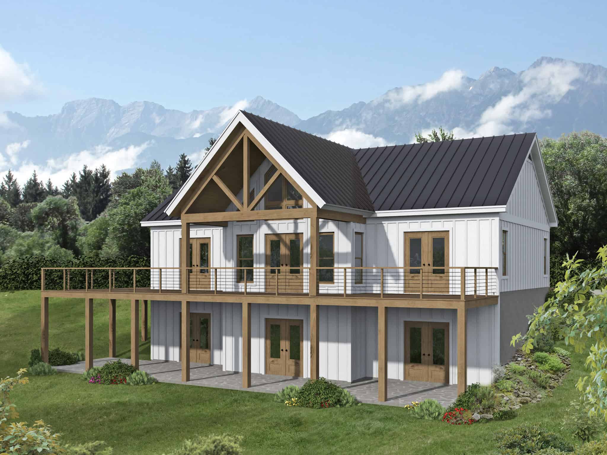 Rear View of this 3-Bedroom,1521 Sq Ft Plan -196-1853