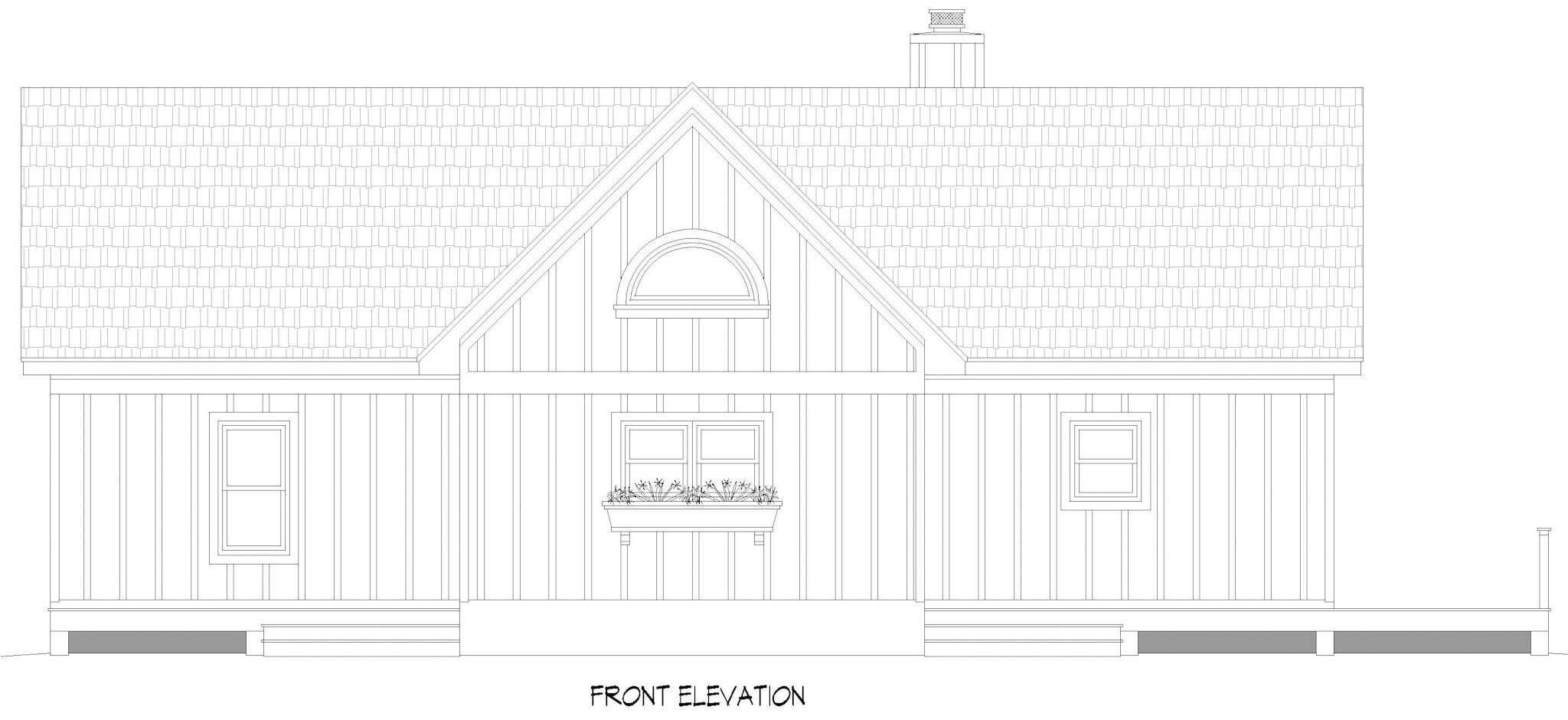 Home Plan Front Elevation of this 3-Bedroom,1521 Sq Ft Plan -196-1853