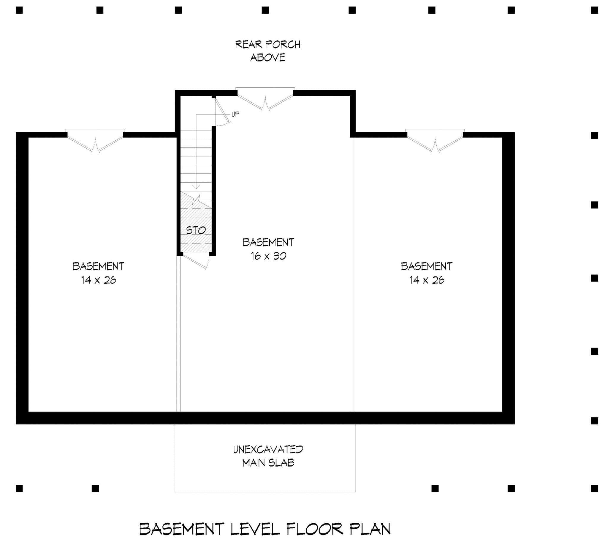 Basement of Modern Farmhouse Plan #196-1853