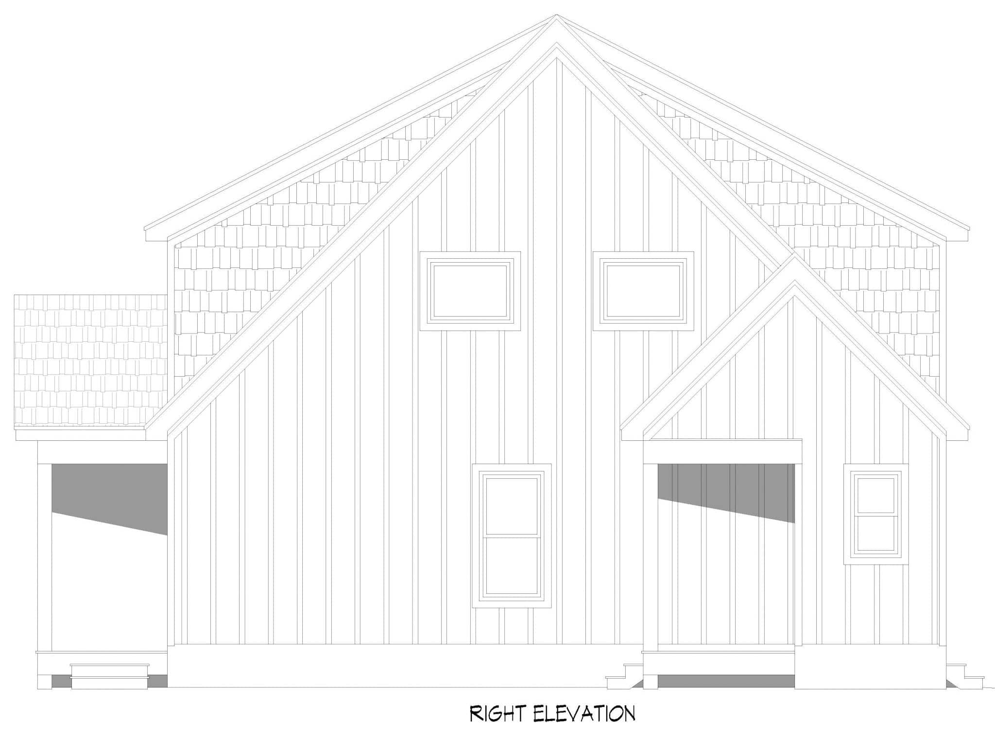 Home Plan Right Elevation of this 2-Bedroom,2231 Sq Ft Plan -196-1854