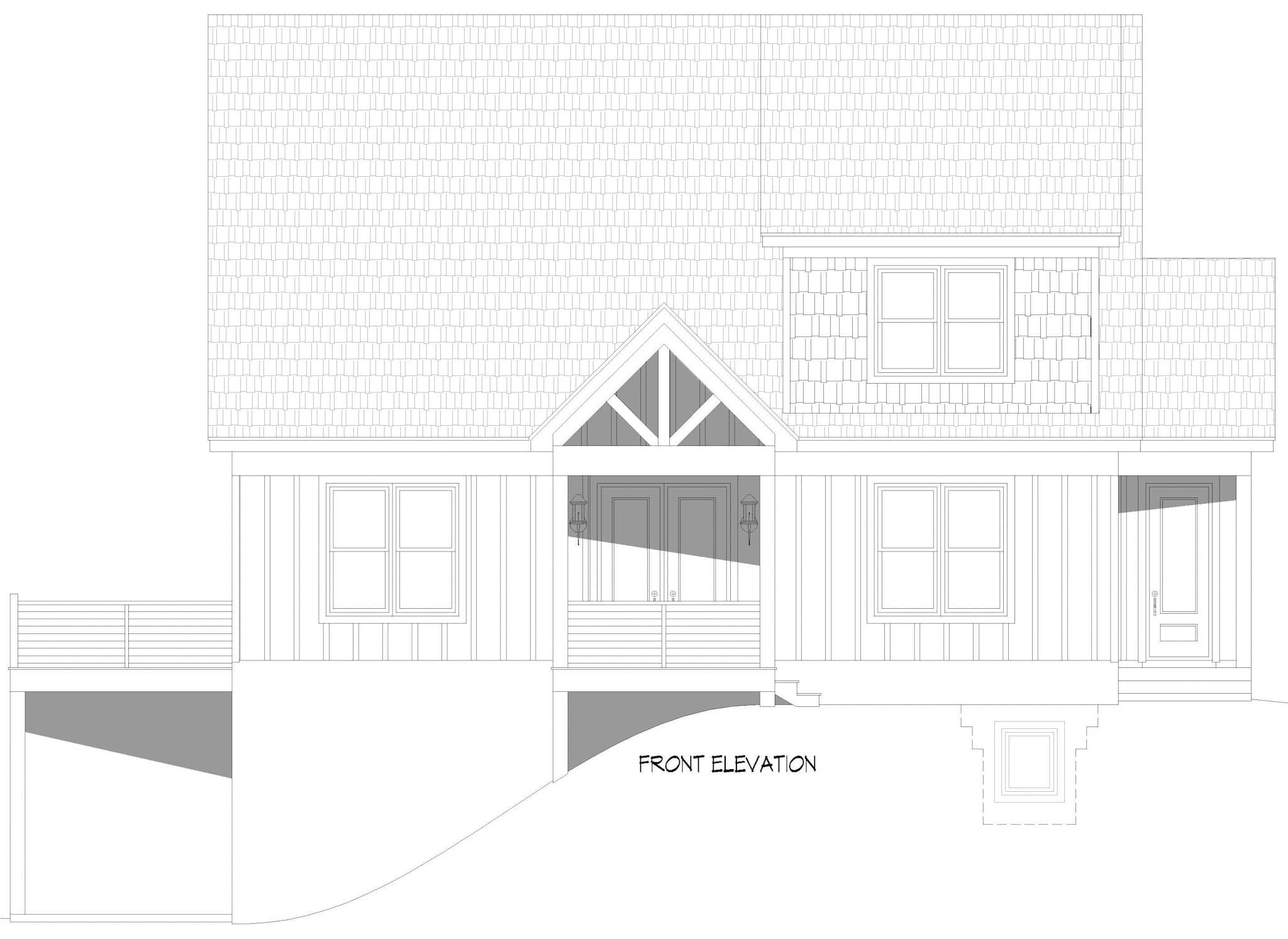 Home Plan Front Elevation of this 2-Bedroom,2231 Sq Ft Plan -196-1854