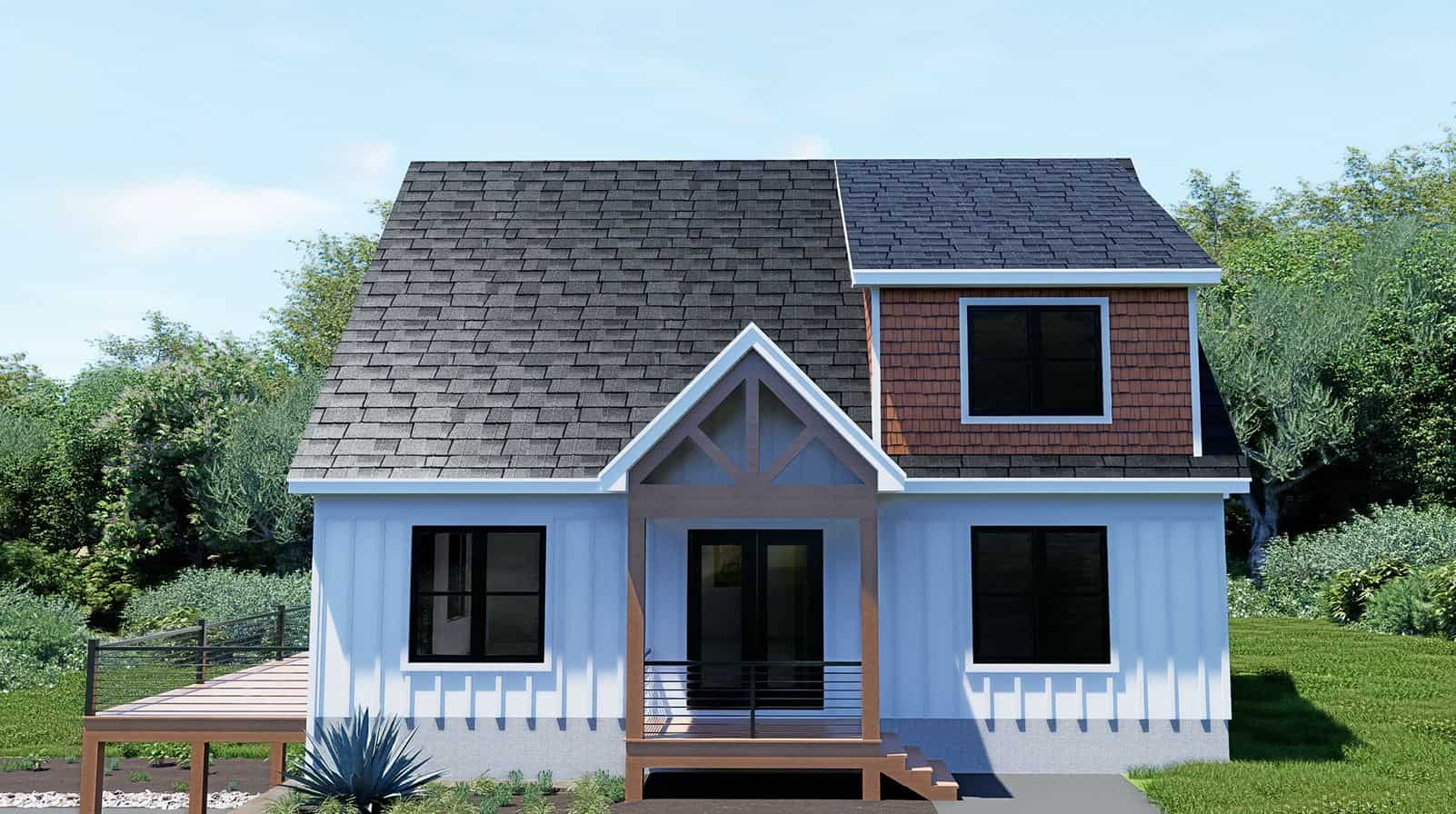 Front elevation of Country home (ThePlanCollection: House Plan #196-1854)