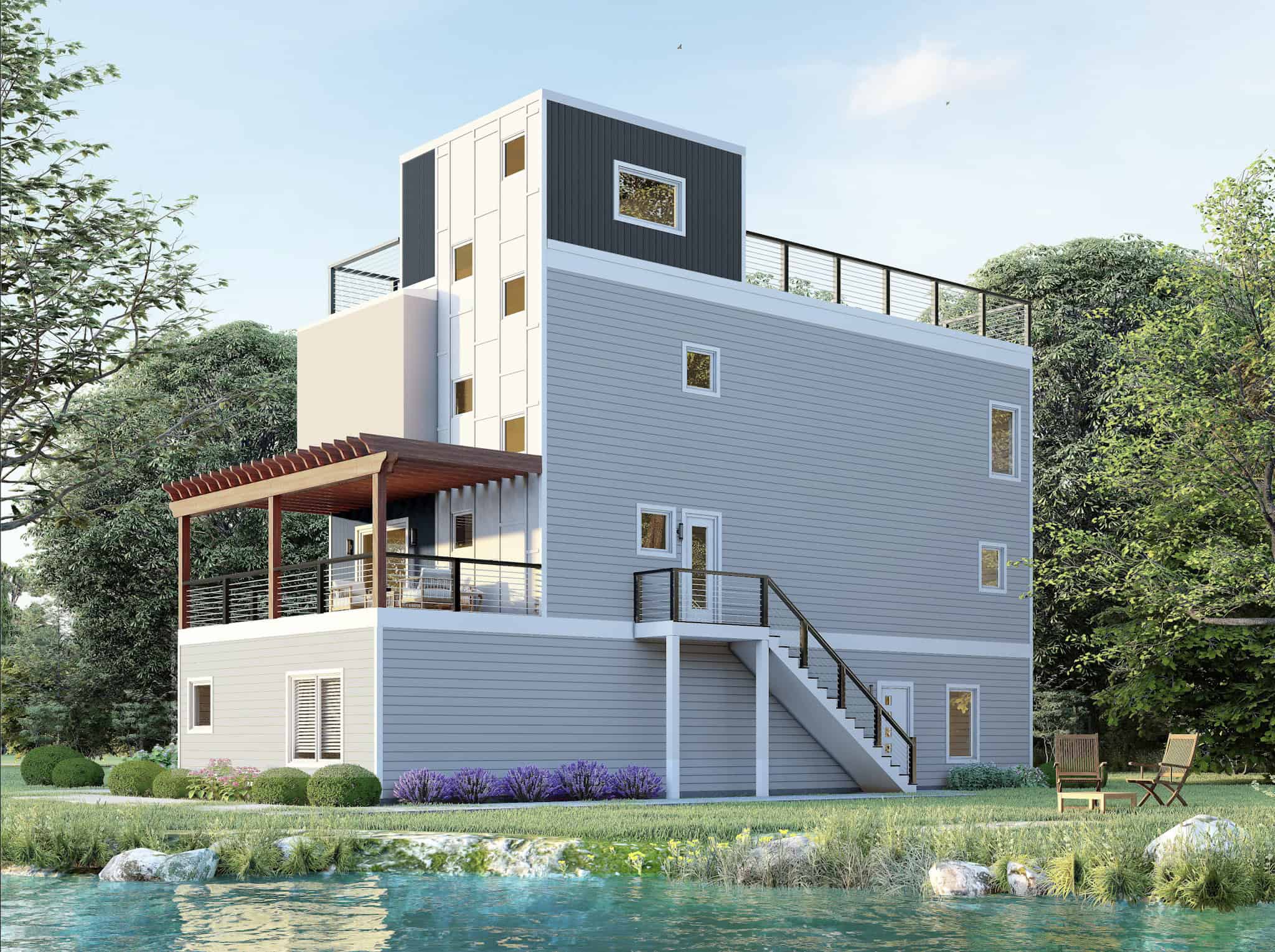 Rear View of this 5-Bedroom,2681 Sq Ft Plan -196-1855