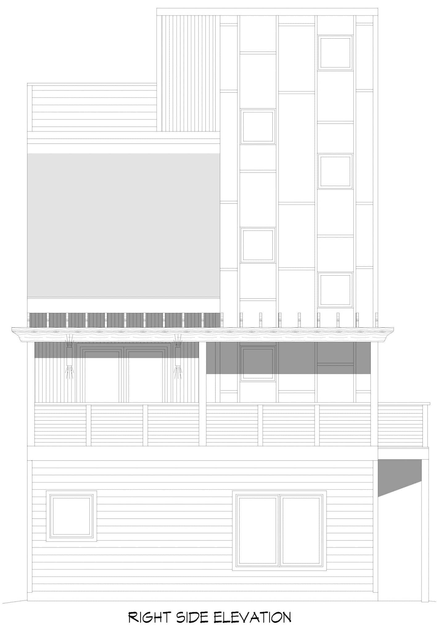 Home Plan Right Elevation of this 5-Bedroom,2681 Sq Ft Plan -196-1855