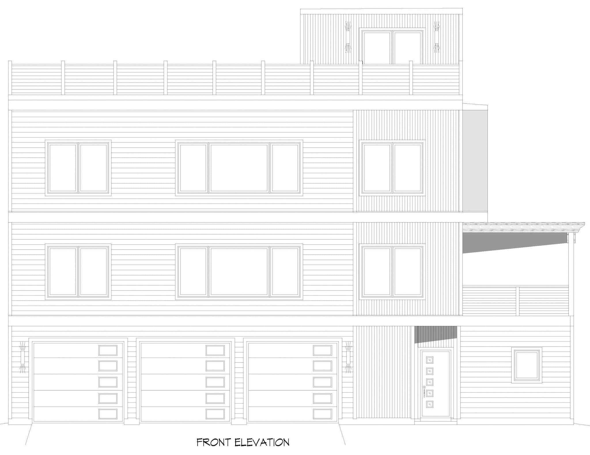 Home Plan Front Elevation of this 5-Bedroom,2681 Sq Ft Plan -196-1855