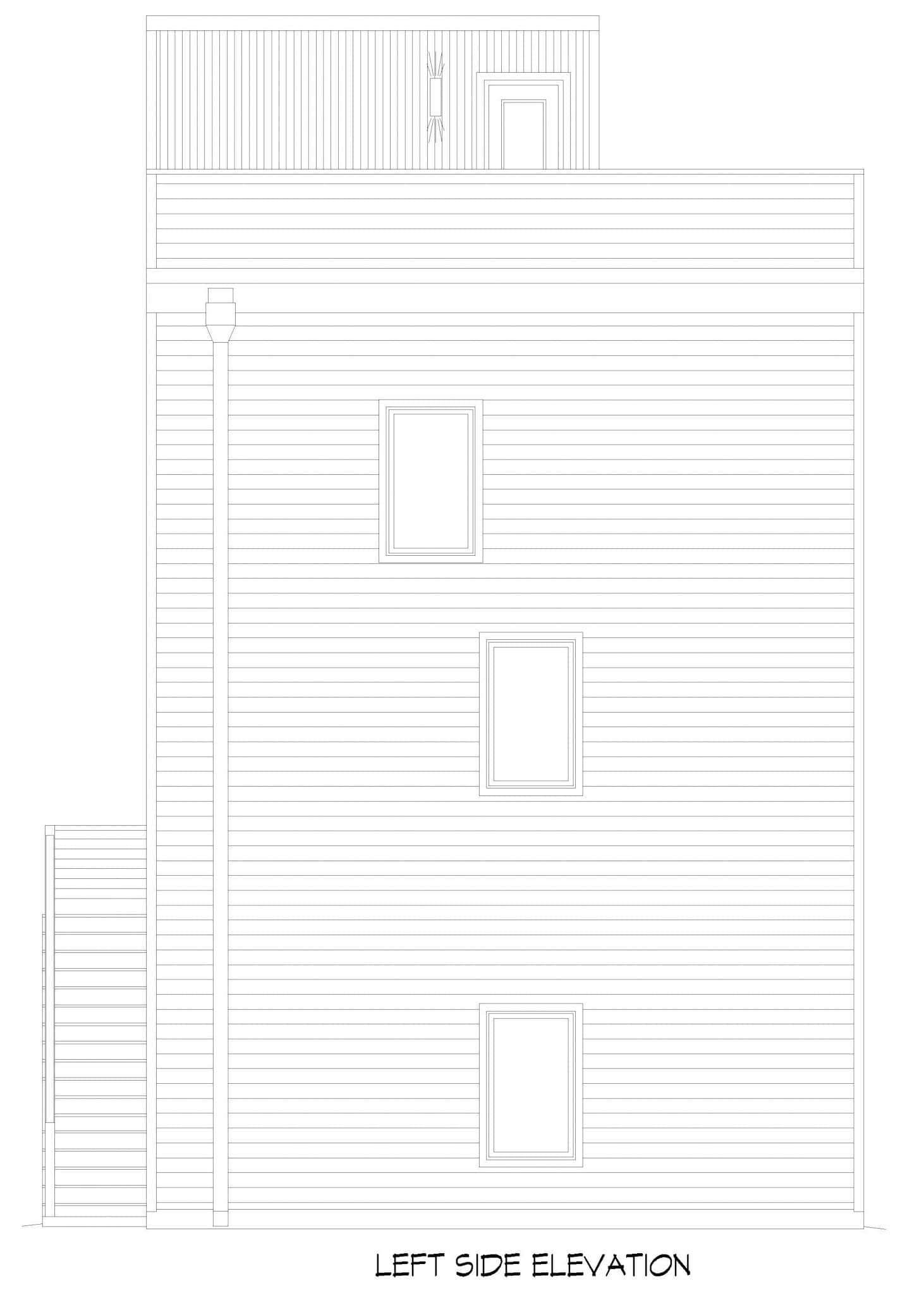 Home Plan Rear Elevation of this 5-Bedroom,2681 Sq Ft Plan -196-1855