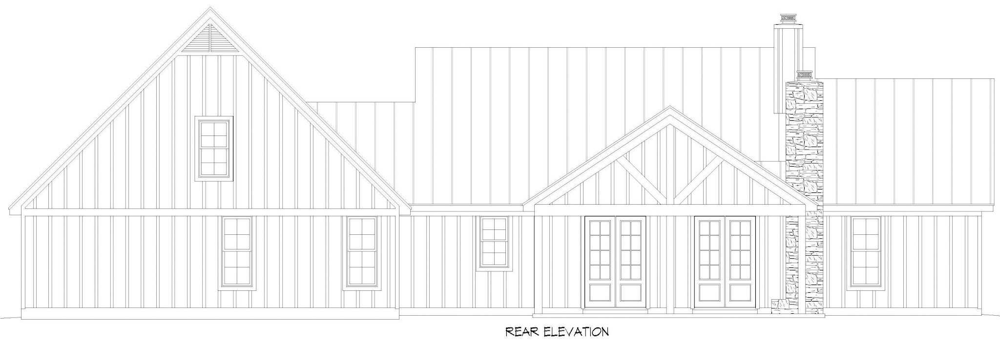 Home Plan Rear Elevation of this 3-Bedroom,5160 Sq Ft Plan -196-1856