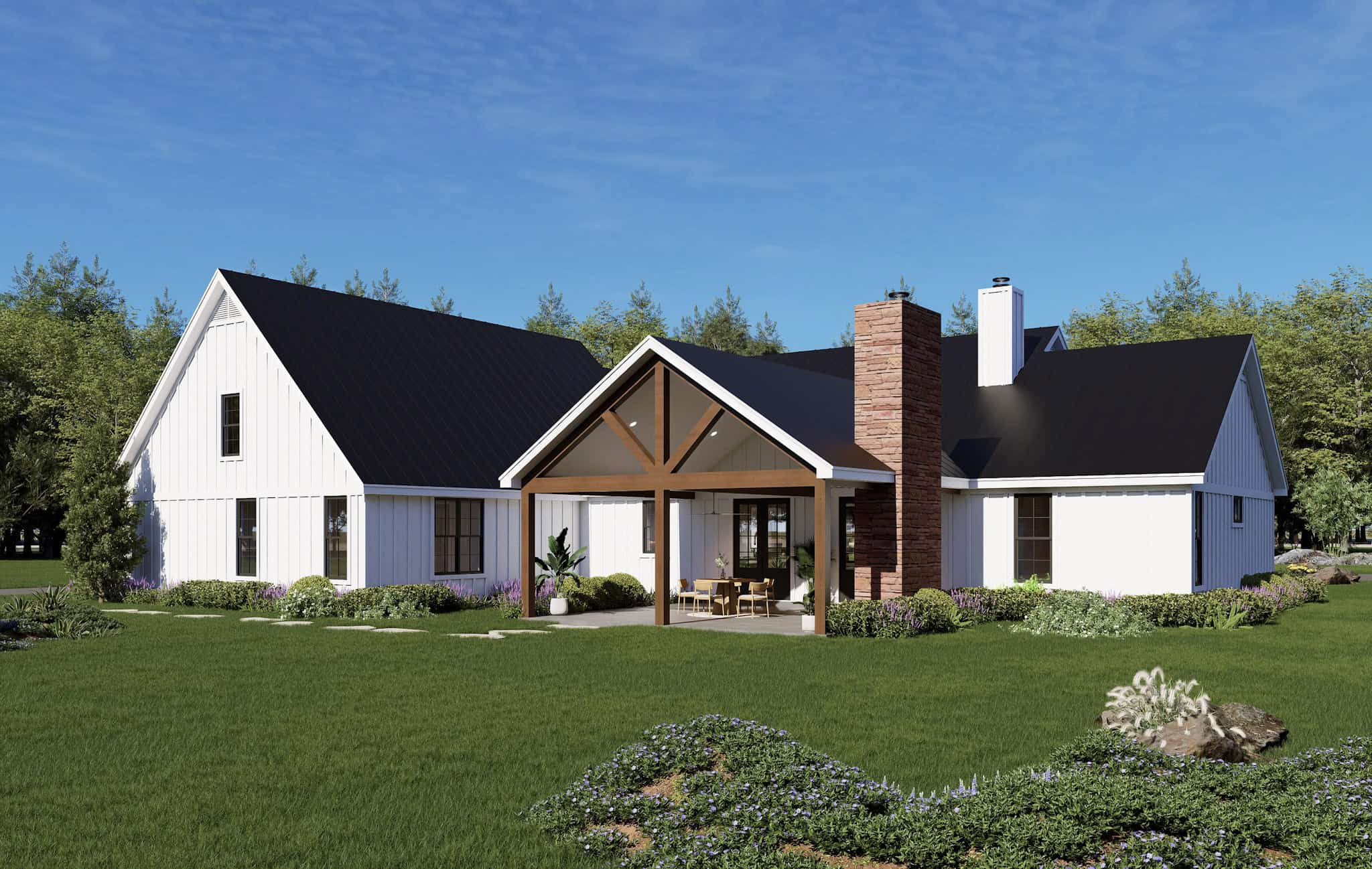 Rear View of this 3-Bedroom,5160 Sq Ft Plan -196-1856