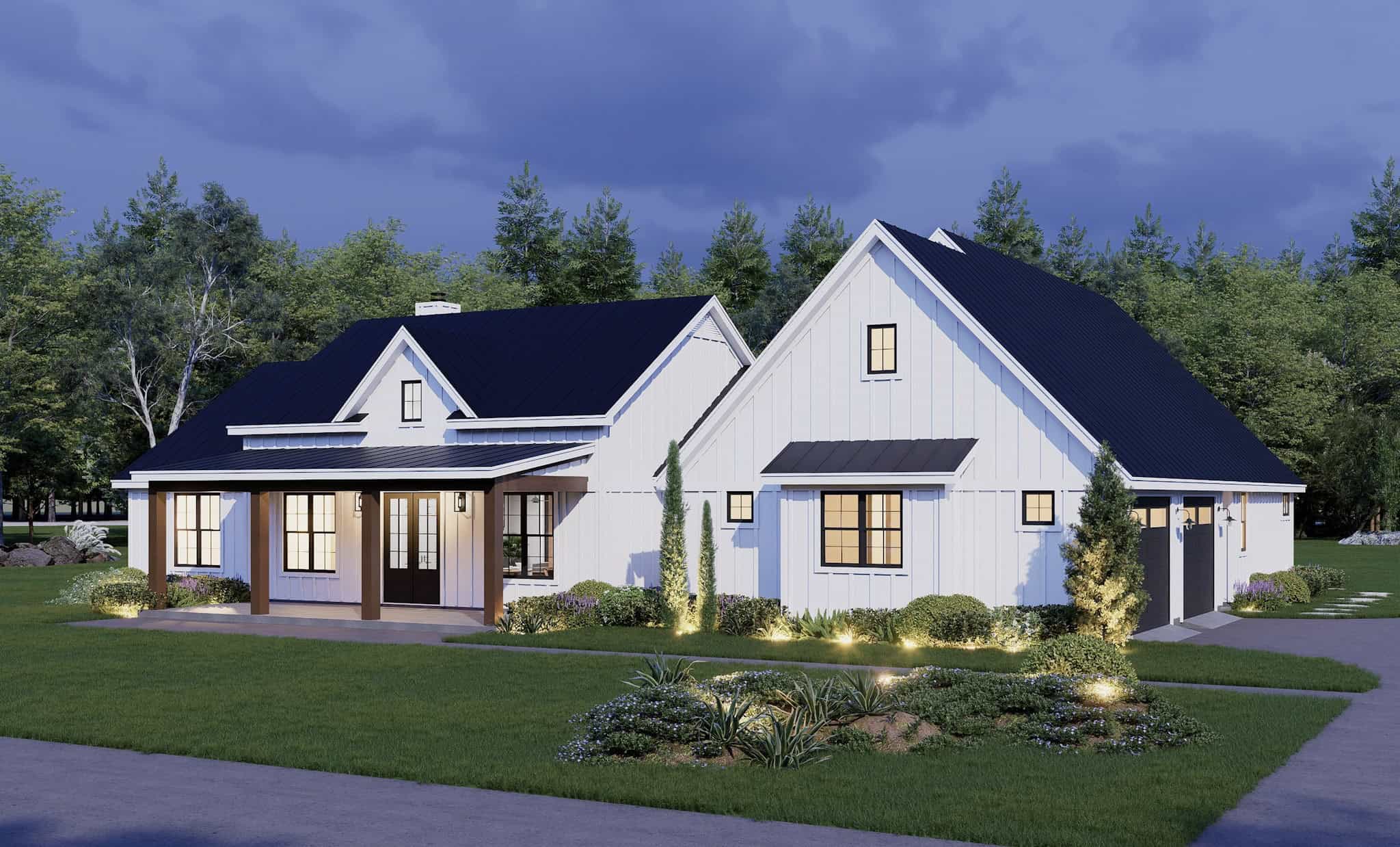 Home at Night of this 3-Bedroom,5160 Sq Ft Plan -196-1856