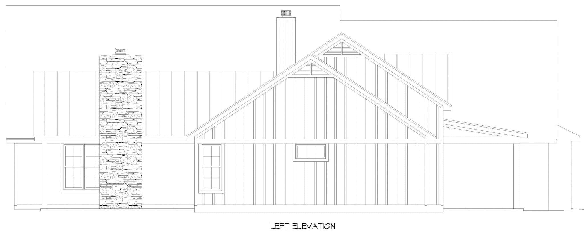 Home Plan Left Elevation of this 3-Bedroom,5160 Sq Ft Plan -196-1856