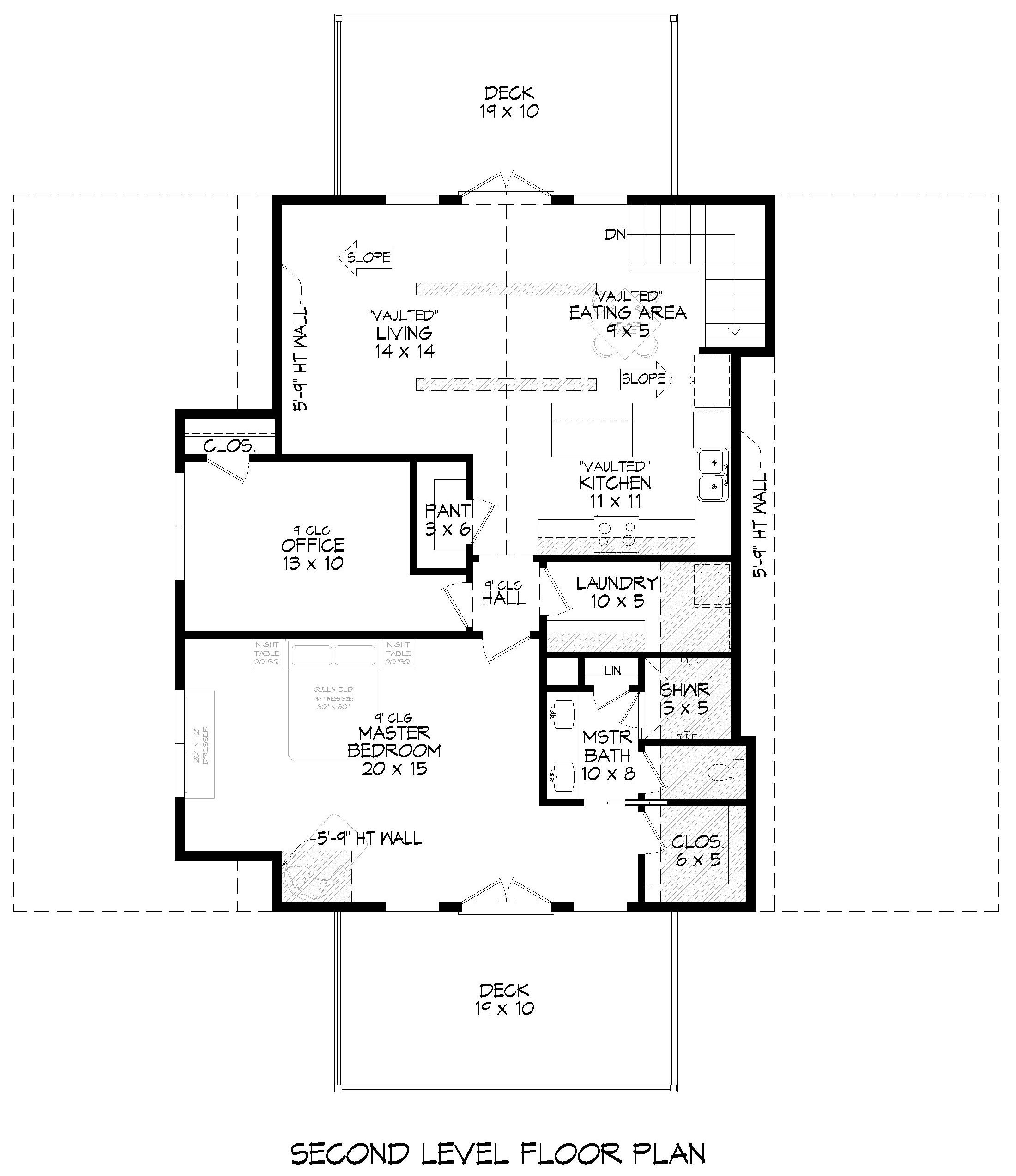 Upper Level of Barndominium Plan #196-1857