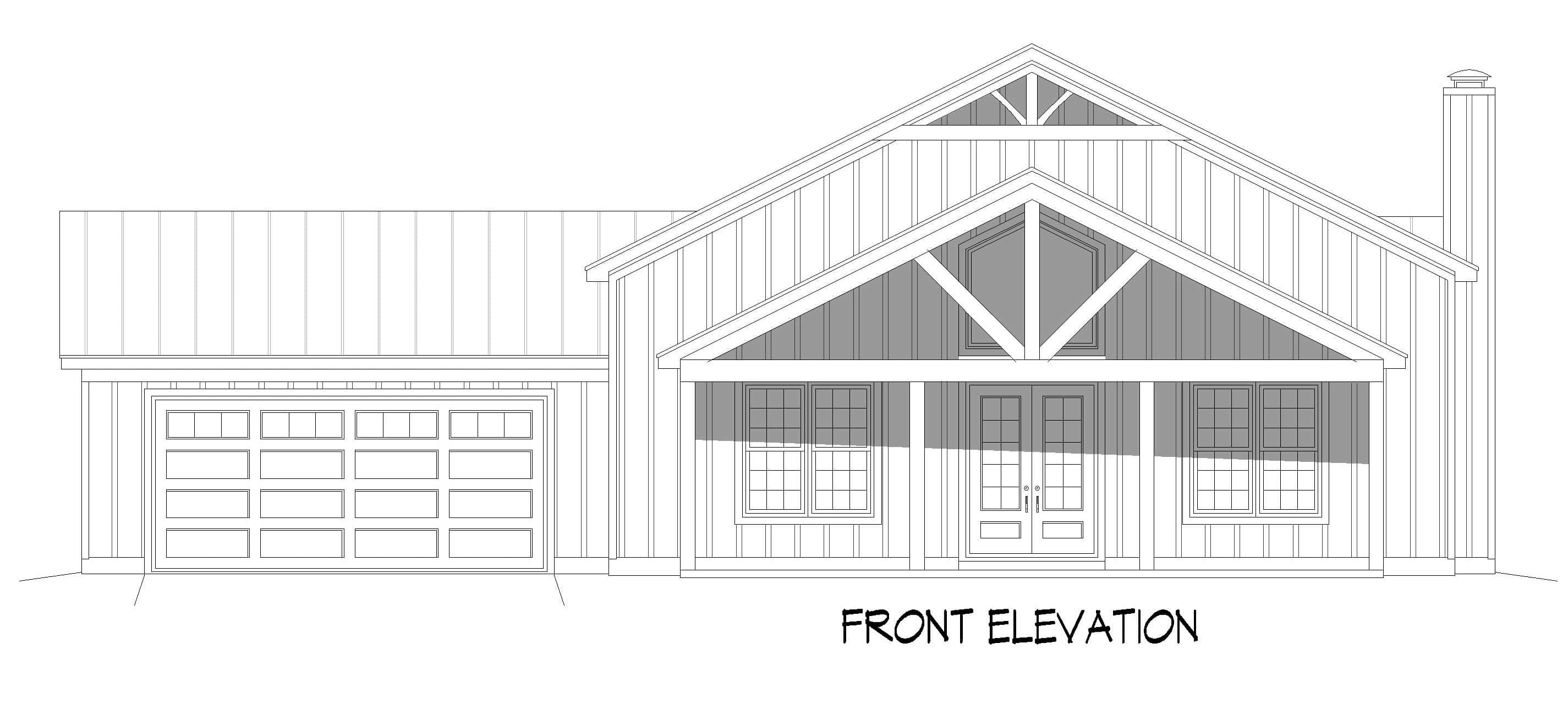 Home Plan Front Elevation of this 3-Bedroom,2863 Sq Ft Plan -196-1858