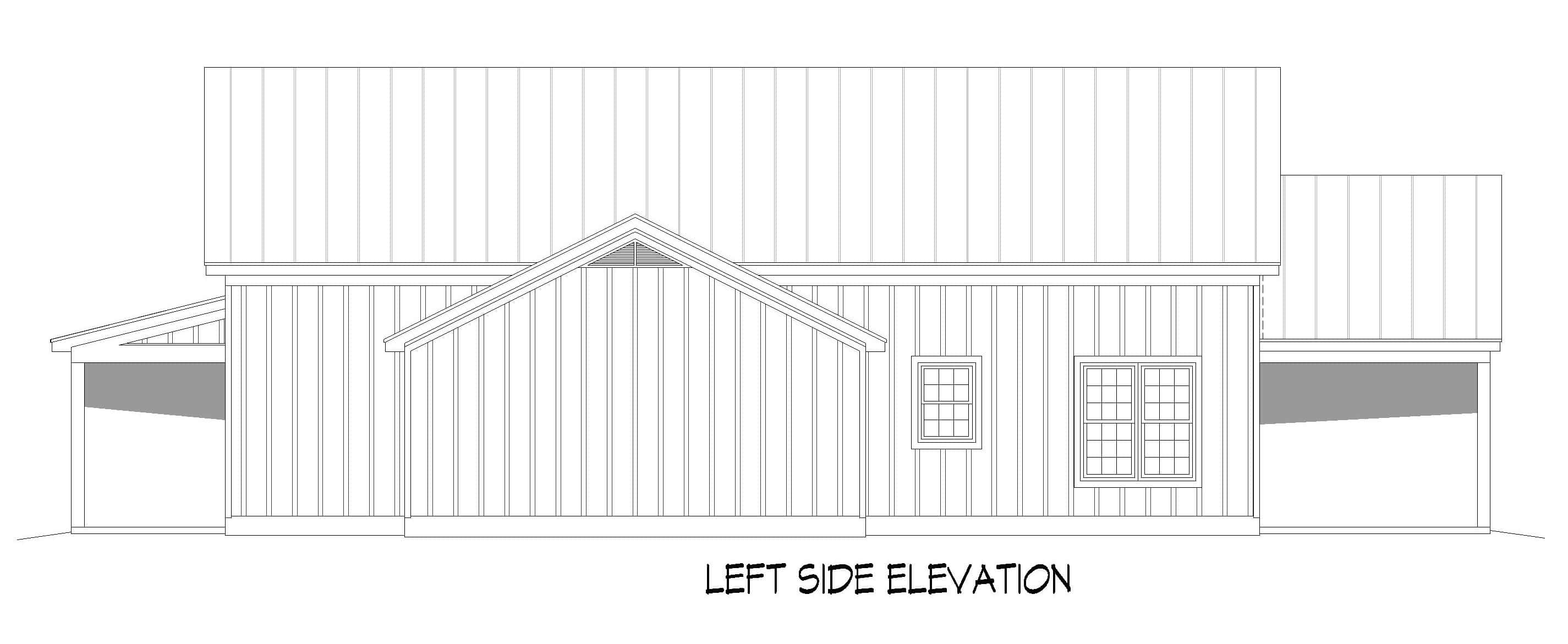 Home Plan Left Elevation of this 3-Bedroom,2863 Sq Ft Plan -196-1858