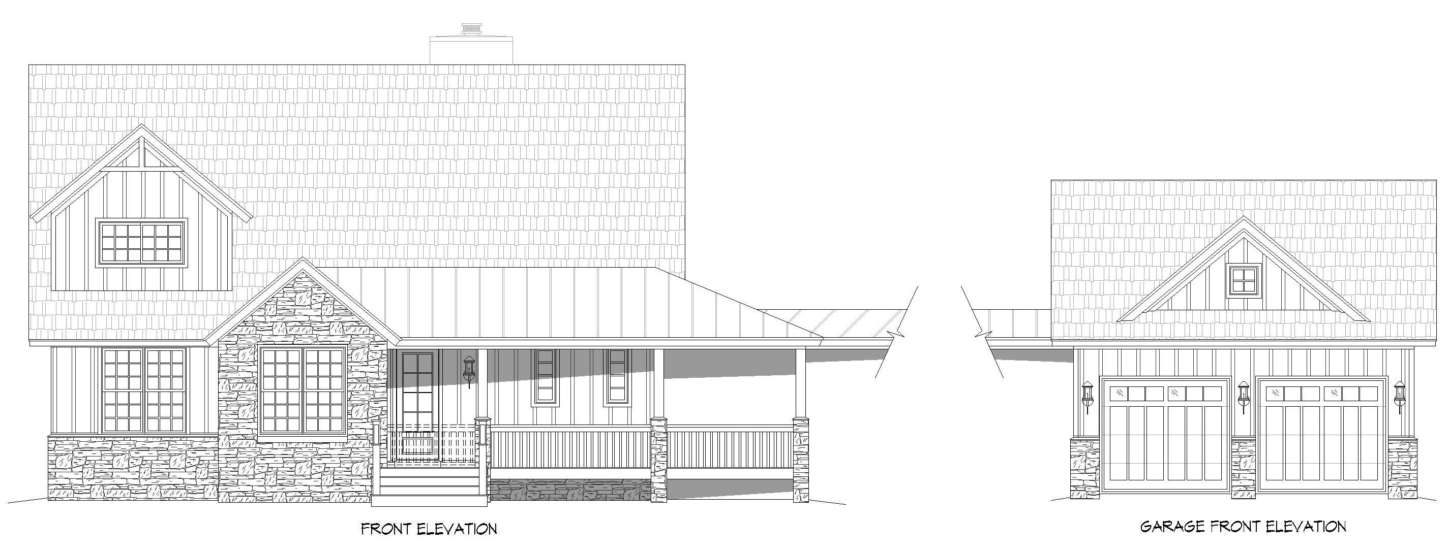 Home Plan Front Elevation of this 4-Bedroom,2334 Sq Ft Plan -196-1860