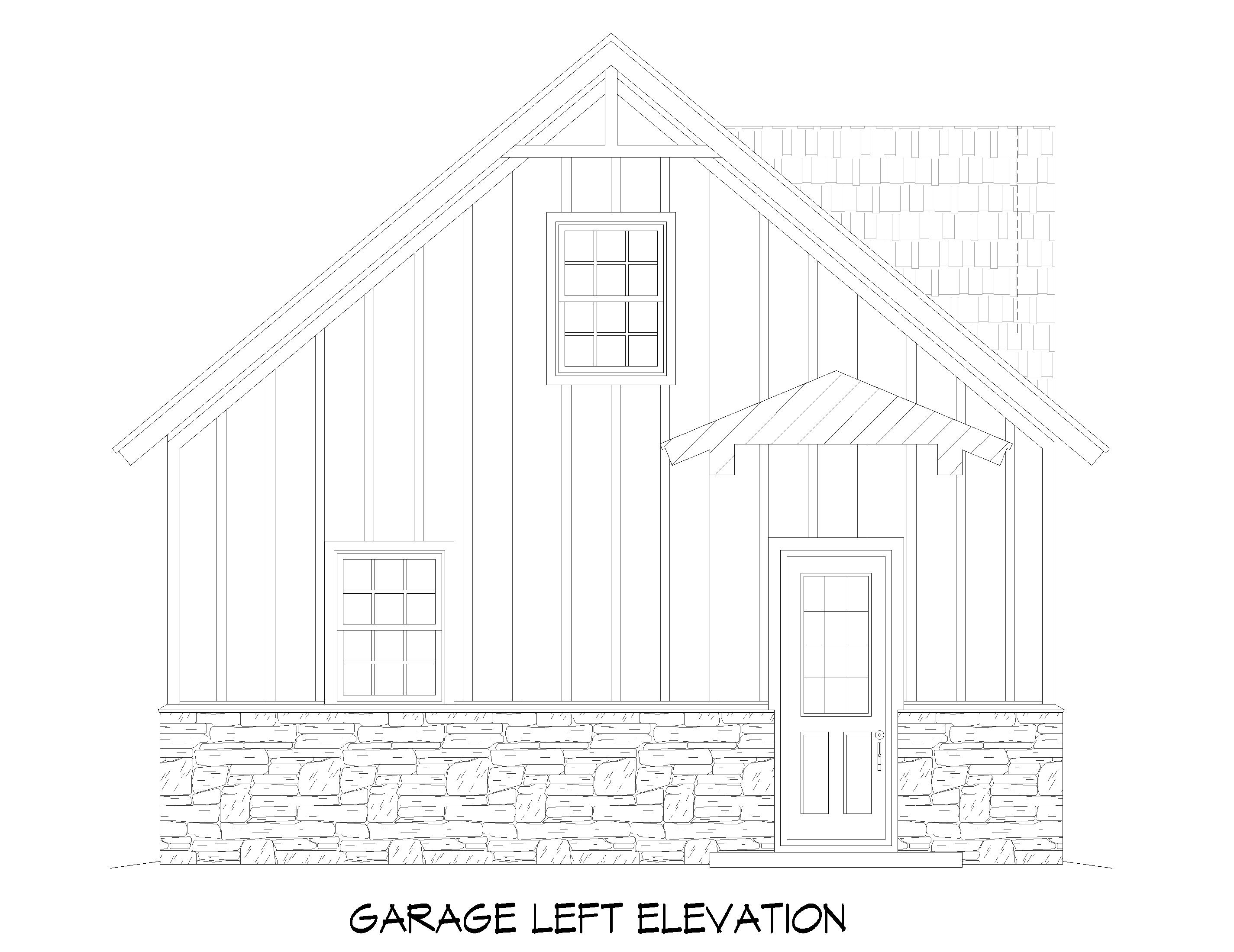 Home Plan Left Elevation of this 4-Bedroom,2334 Sq Ft Plan -196-1860