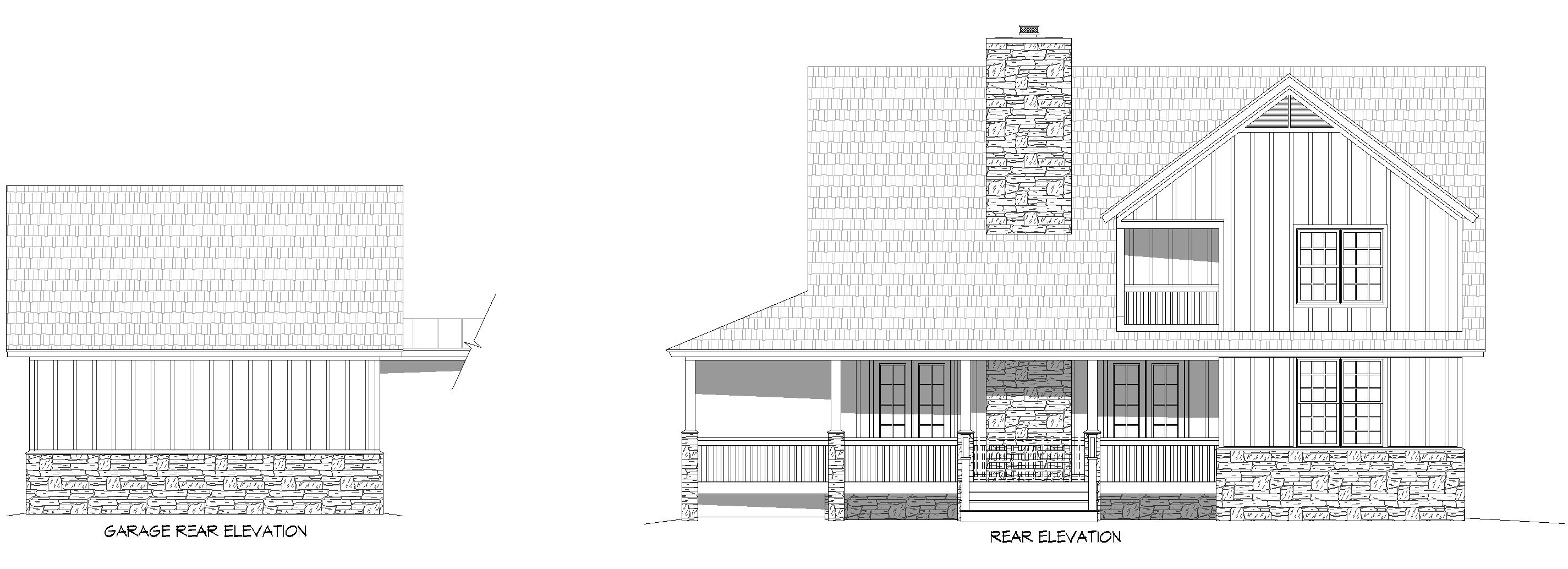 Home Plan Rear Elevation of this 4-Bedroom,2334 Sq Ft Plan -196-1860