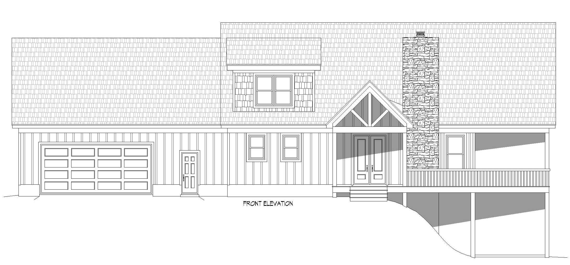 Home Plan Front Elevation of this 3-Bedroom,2124 Sq Ft Plan -196-1861