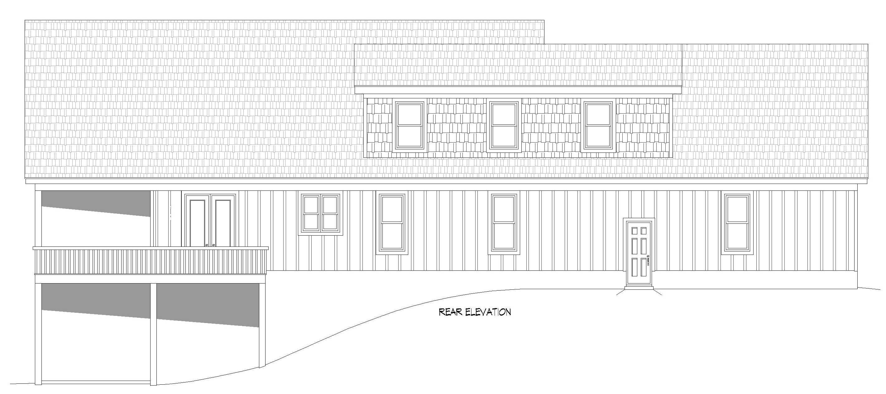 Home Plan Rear Elevation of this 3-Bedroom,2124 Sq Ft Plan -196-1861