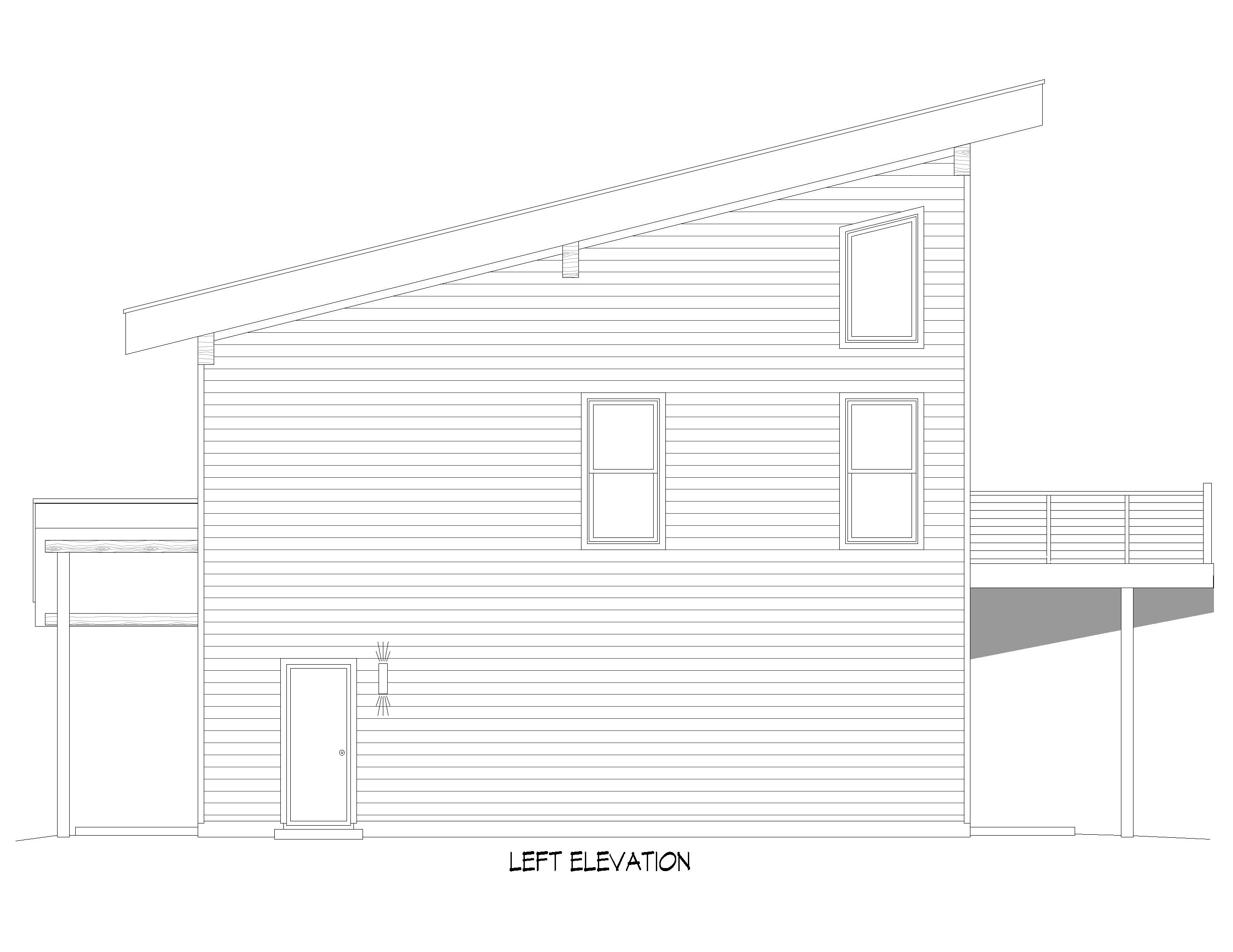 Home Plan Left Elevation of this 3-Bedroom,1810 Sq Ft Plan -196-1862