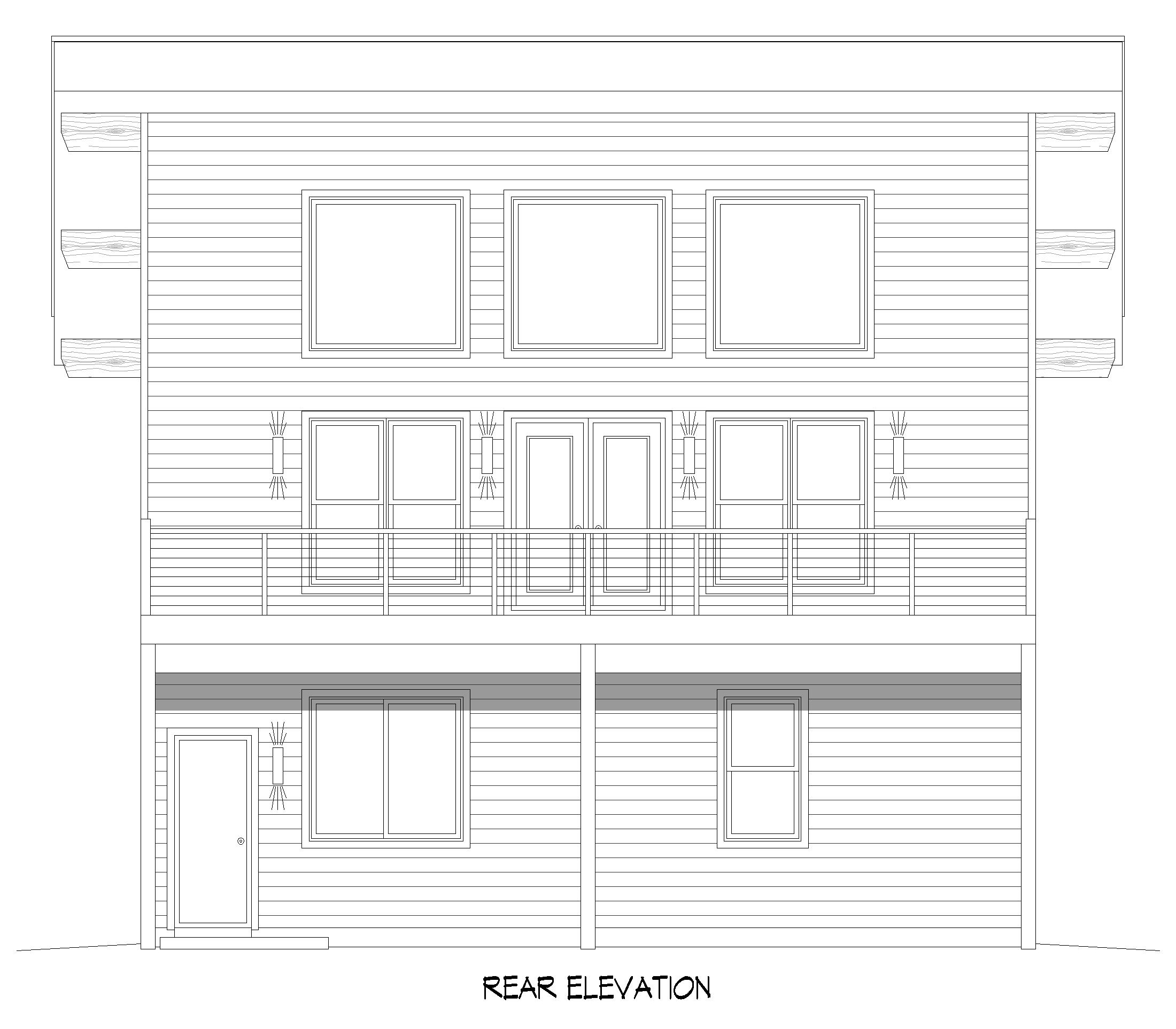 Home Plan Rear Elevation of this 3-Bedroom,1810 Sq Ft Plan -196-1862