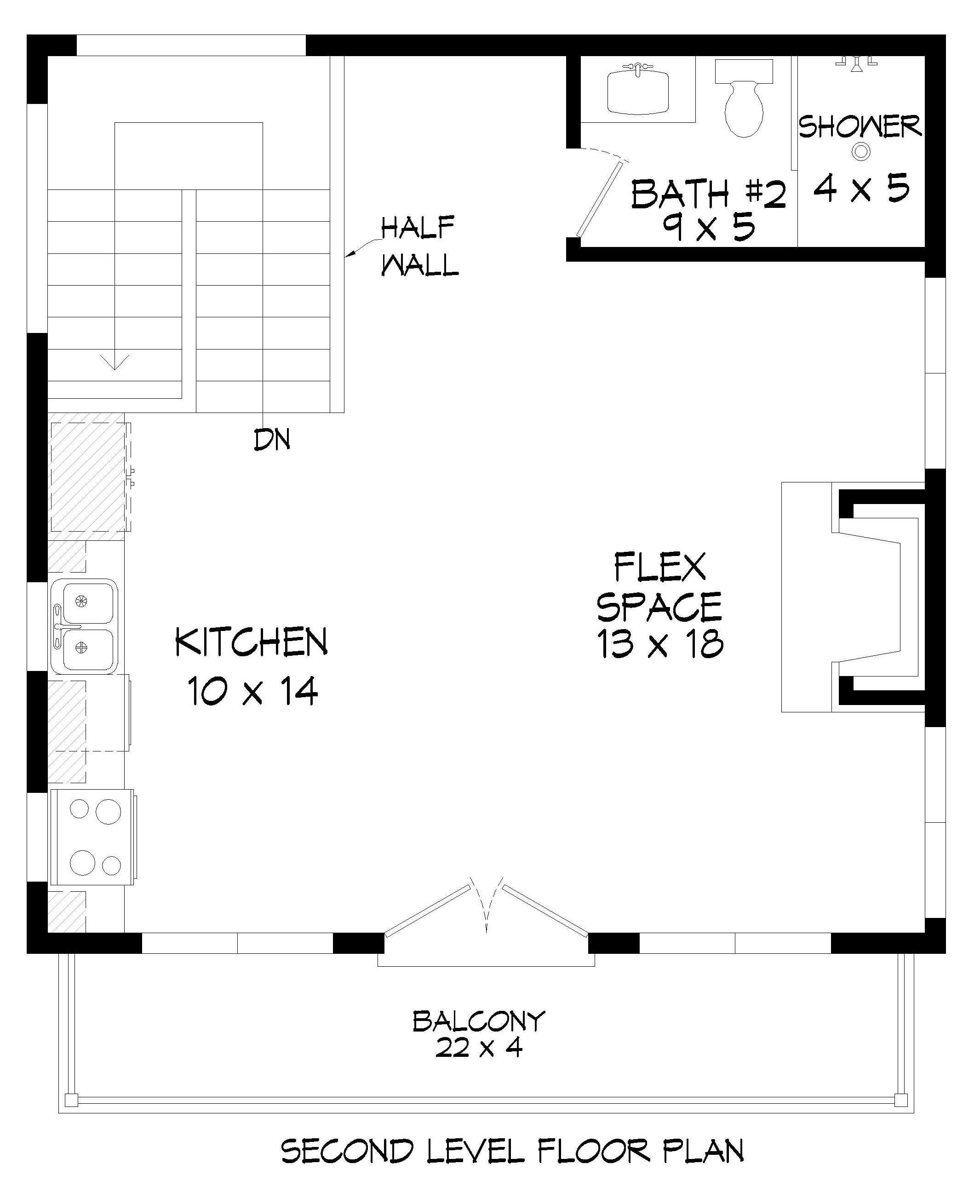Upper Level of Contemporary Plan #196-1863