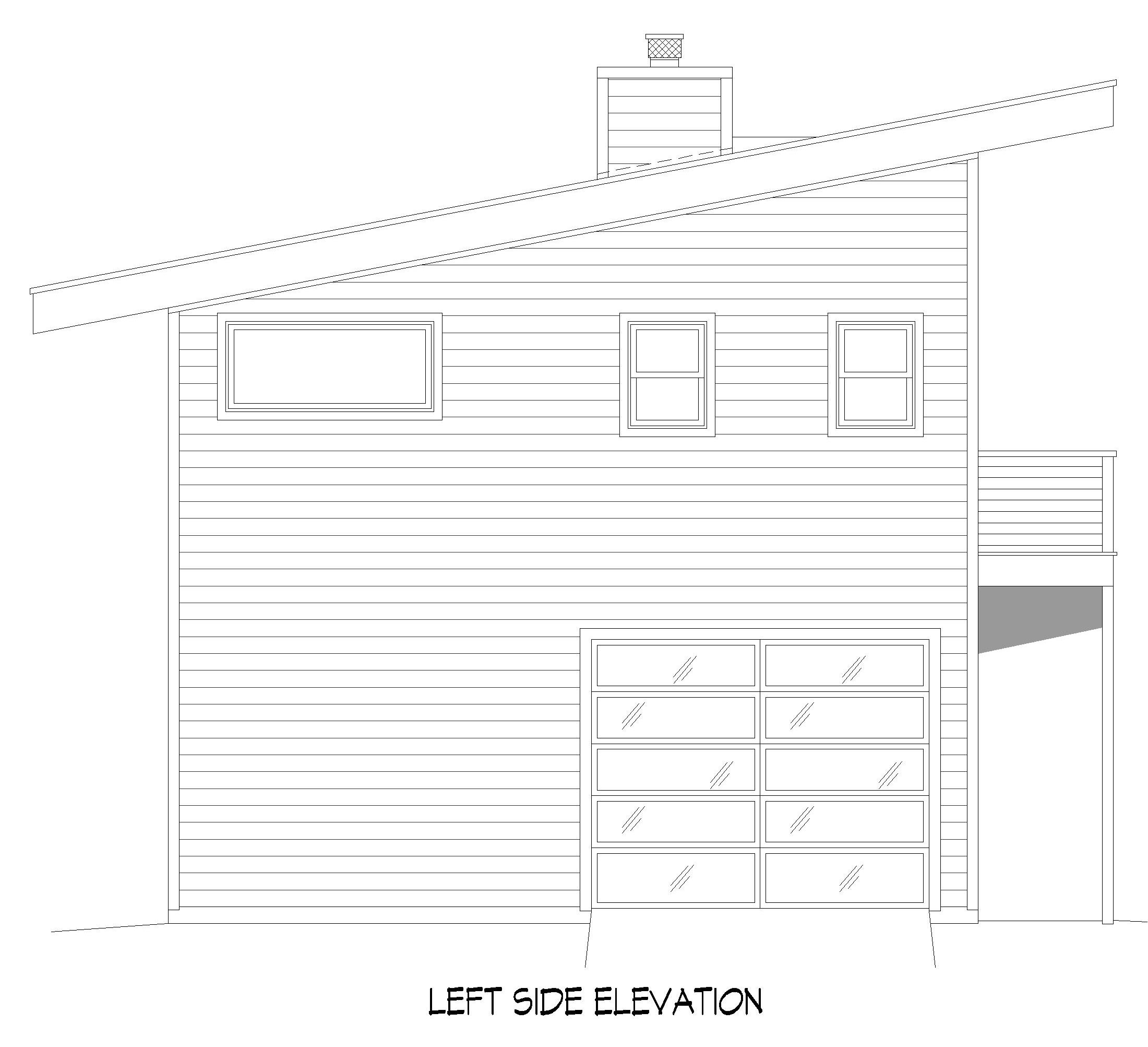 Home Plan Left Elevation of this 0-Bedroom,1152 Sq Ft Plan -196-1863
