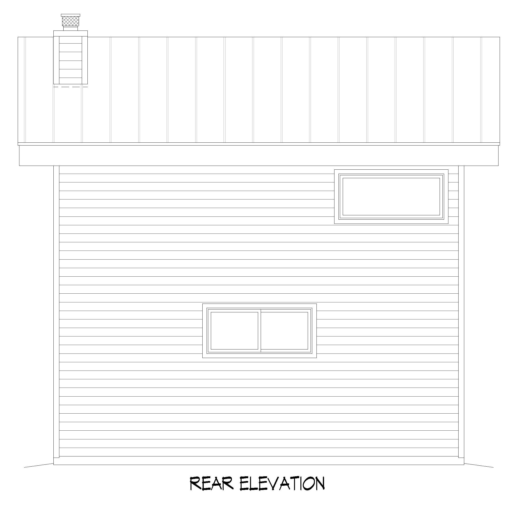 Home Plan Rear Elevation of this 0-Bedroom,1152 Sq Ft Plan -196-1863