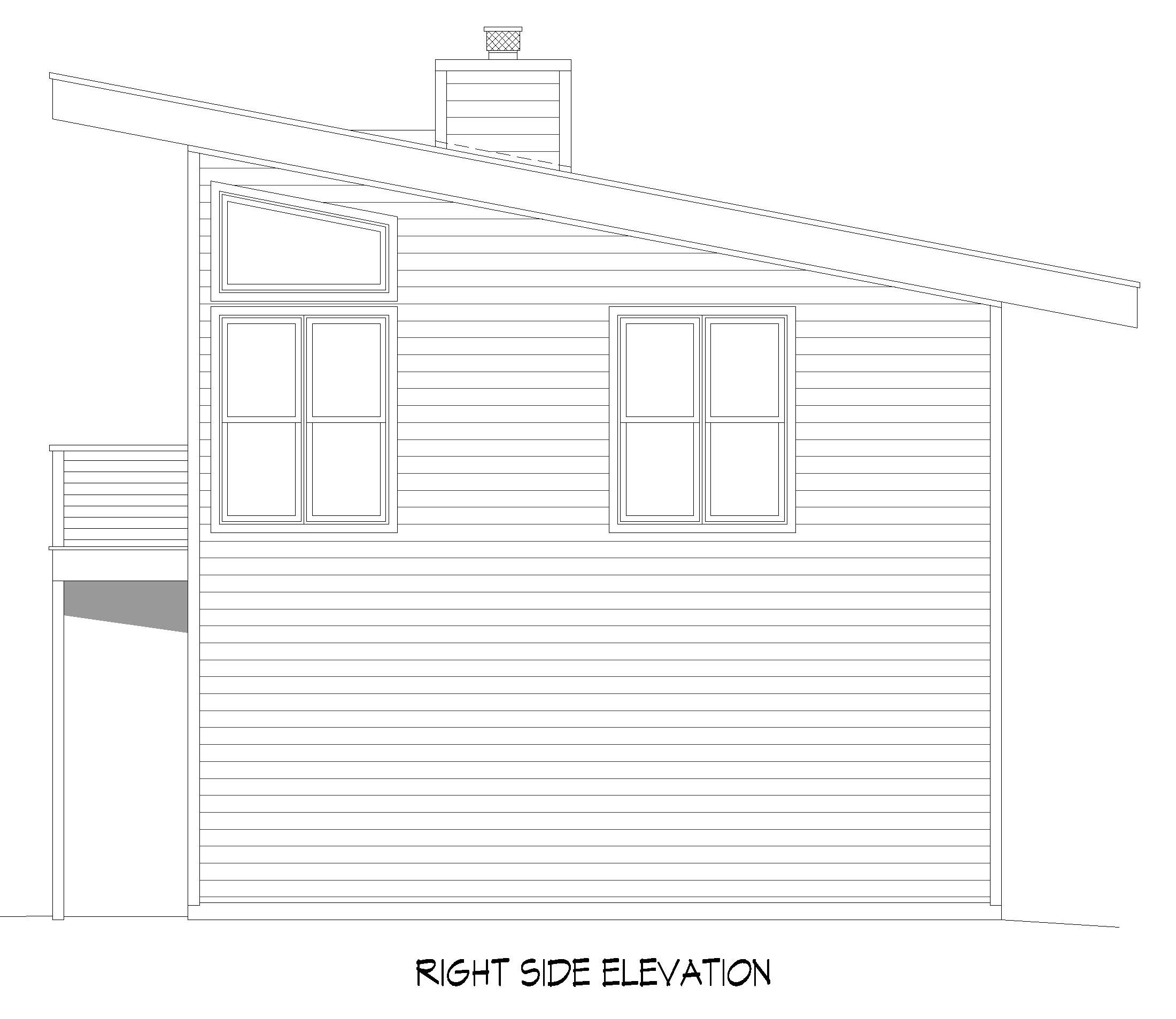 Home Plan Right Elevation of this 0-Bedroom,1152 Sq Ft Plan -196-1863
