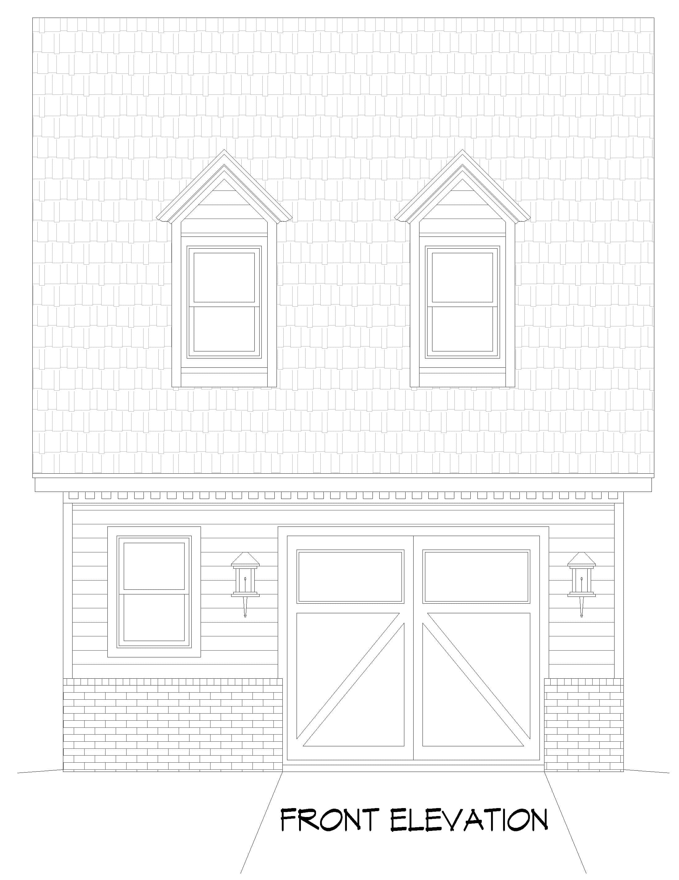 Home Plan Front Elevation of this 0-Bedroom,1205 Sq Ft Plan -196-1864