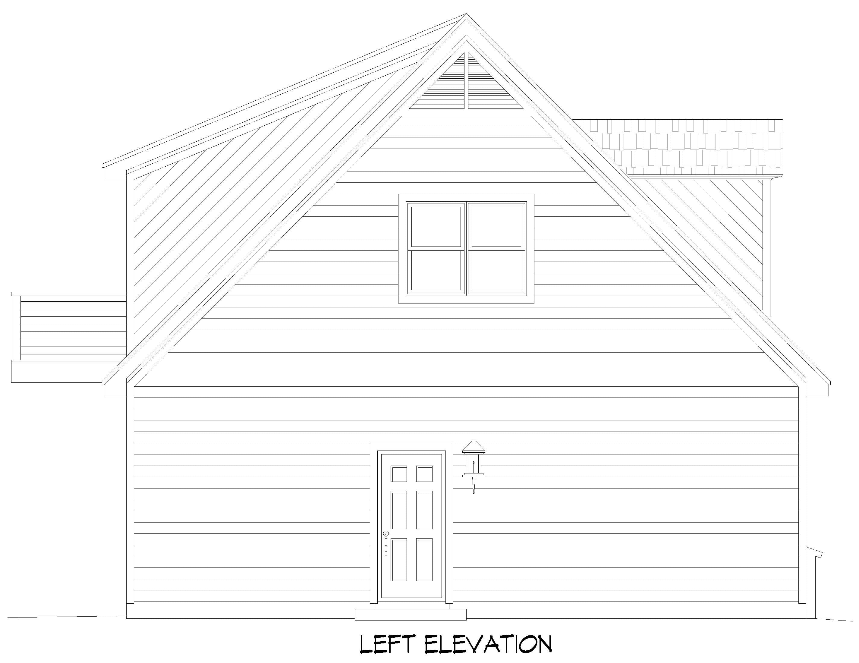 Home Plan Left Elevation of this 0-Bedroom,1205 Sq Ft Plan -196-1864