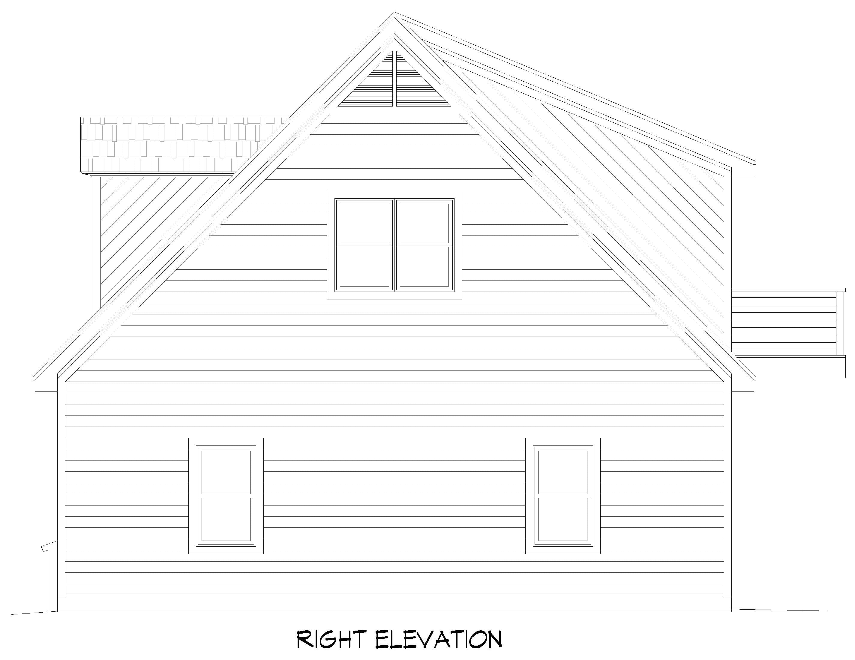 Home Plan Right Elevation of this 0-Bedroom,1205 Sq Ft Plan -196-1864