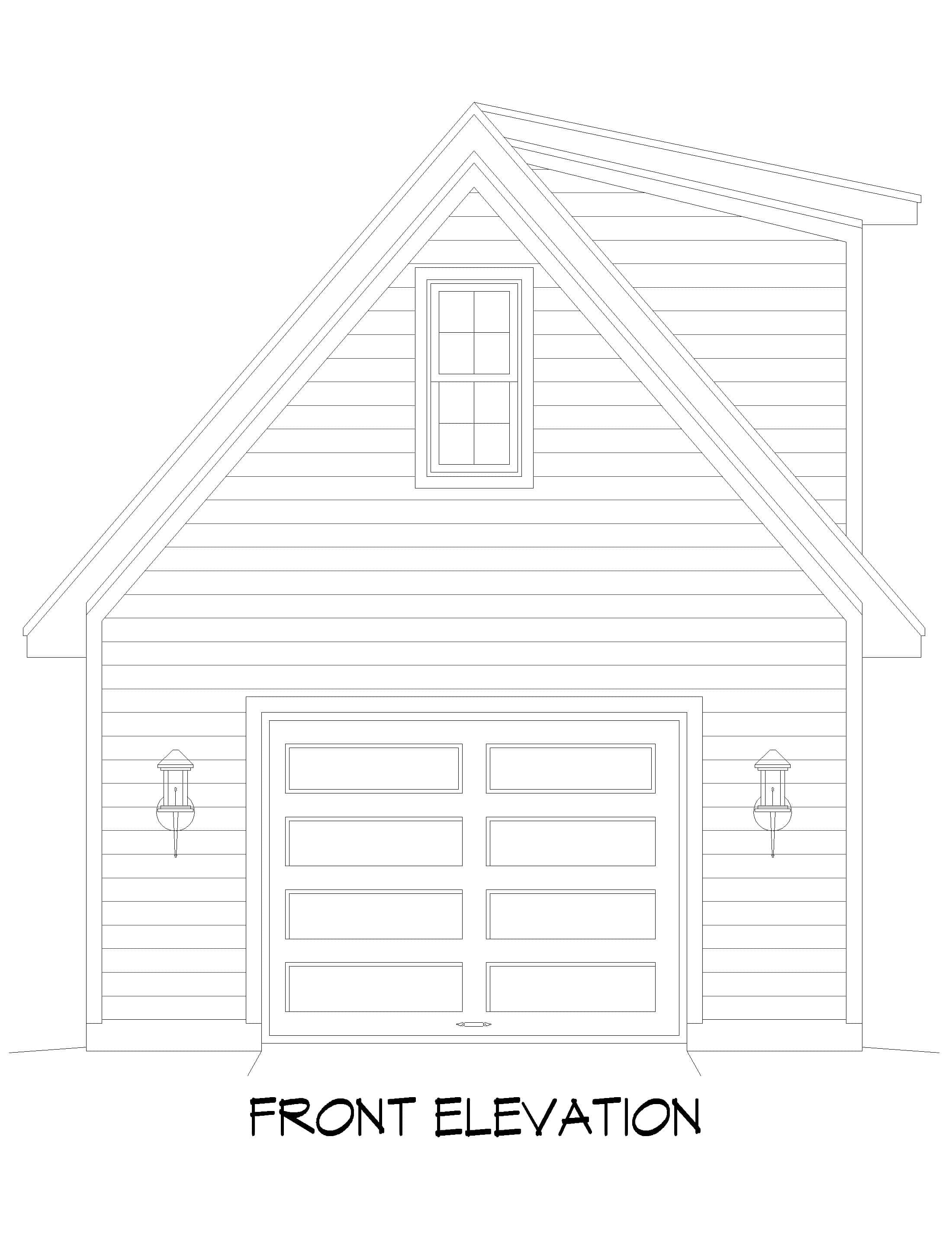 Home Plan Front Elevation of this 0-Bedroom,935 Sq Ft Plan -196-1865